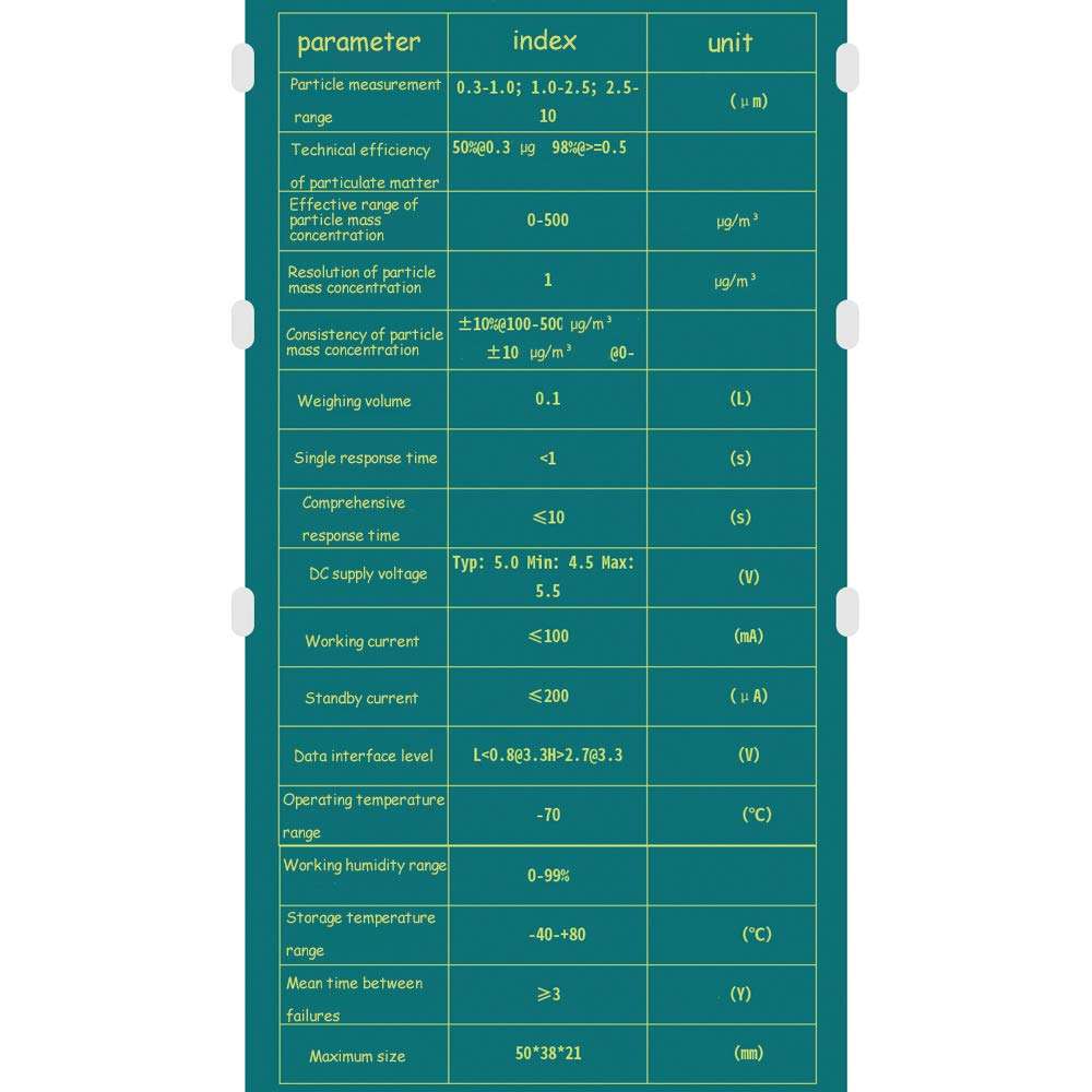 Acxico 1Set PMS5003 Sensor Module PM2.5 High Precision Laser Dust Sensor Digital Particle Concentration Laser Sensor+Cable for Arduino 2