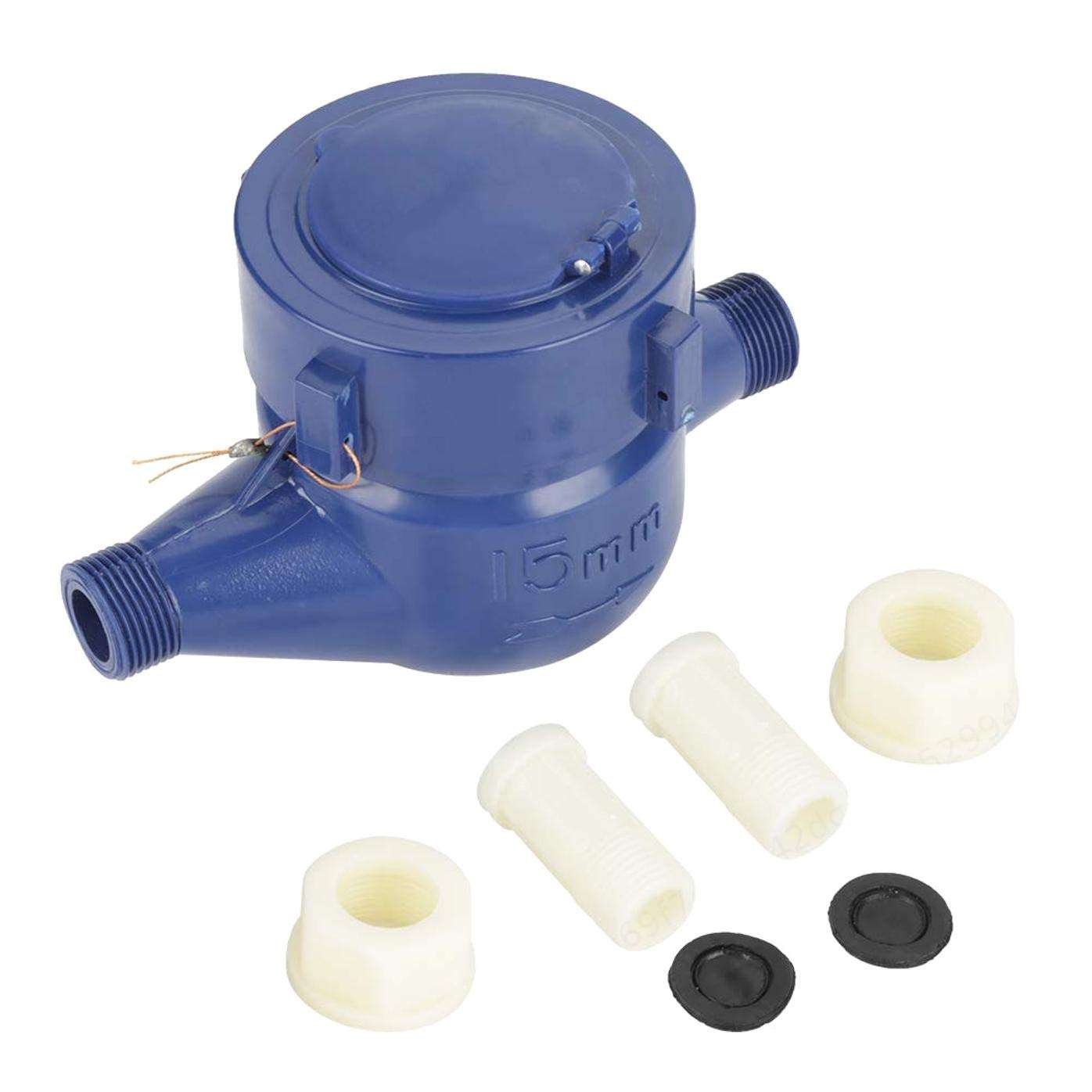 Sepikey Water Meter 1PC Blue Plastic DN15 Cold Water Meter Single Water Flow Dry Table Measuring Tool Water Meter for Garden Home 6