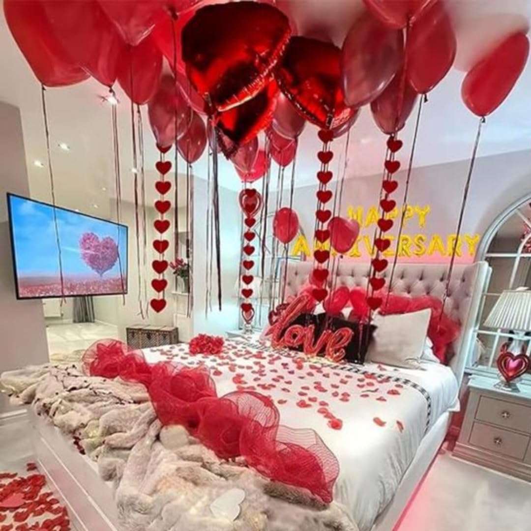 Wanna Party Valentine's Day Heart String Garland | Hanging String Garland Decorations for Valentines Day, Anniversary,Baby Shower, Birthday, Wedding, Bridal Shower & Wall Hanging Decorations-6 PCS 5