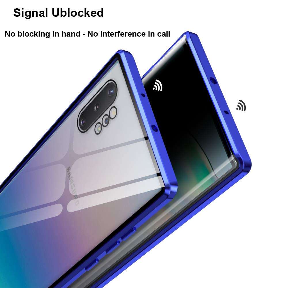 Gogofun Magnetic Phone Case for S8 Case with Anti Peep Privacy Screen Front and Back Tempered Glass Double Sided 360 Full Body Case Ultra Slim Metal Bumper Case (Black - Anti Peep, S8) 5