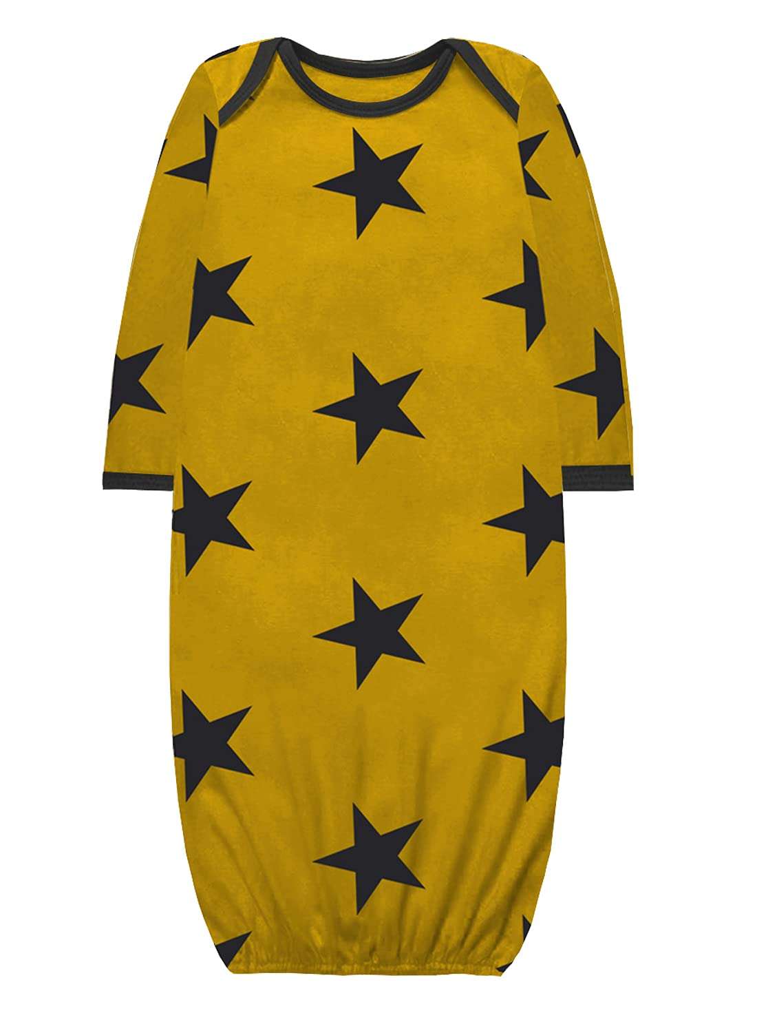 A.T.U.N. (ALL THINGS UBER NICE) Baby Unisex Gown with Knot Hat Set (BSET SAK_Mustard-Navy_12-18M) 2