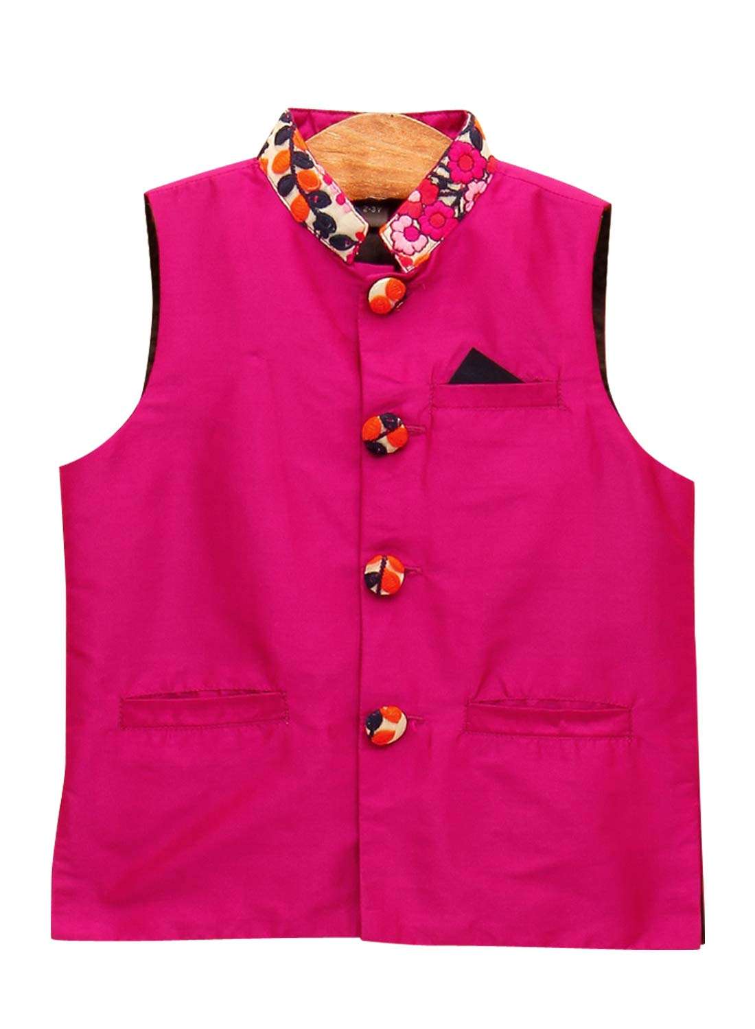 A.T.U.N. All Things Uber nice Boy's Solid Regular Pyjama Jacket Set (BJKP_Navy-Fuchsia-1 13-14 Years) 2