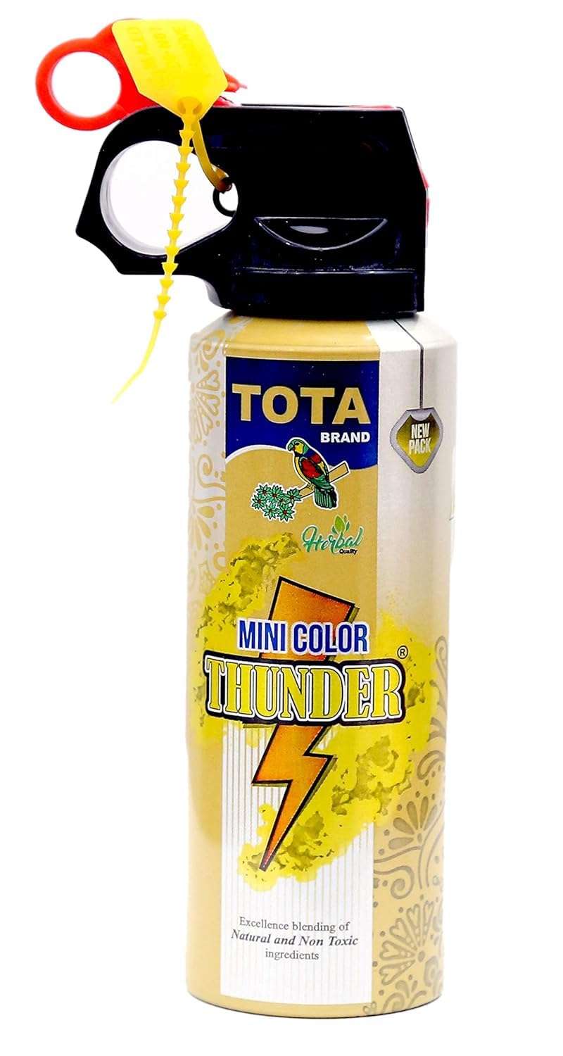 Holi Gulal Spray Mini Thunder Pack of 4 – 150 ml Each – Natural Herbal Colour Cloud Spray for Festivals & Parties Tota Mini Thunder Holi Herbal Gulal (Pack of 2) 3