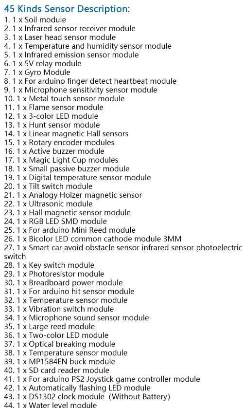 OYSTERBOY All-in-1 Starter Sensors Modules Box Kit Set Compatible with Arduino MEGA 2560 UNO R3 (45 in 1 Kit) 4