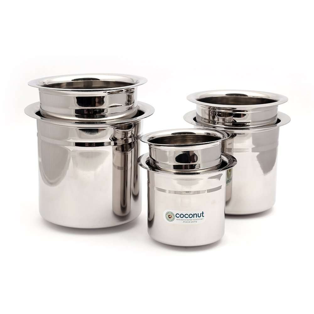 Coconut Stainless Steel Mini Kolga/Deep Tope - 200ml, 300ml, 500ml, 750ml, 1000ml, 1500ml - Milk Container/Oil cotainer/Grocery Container/Fridge Container 3