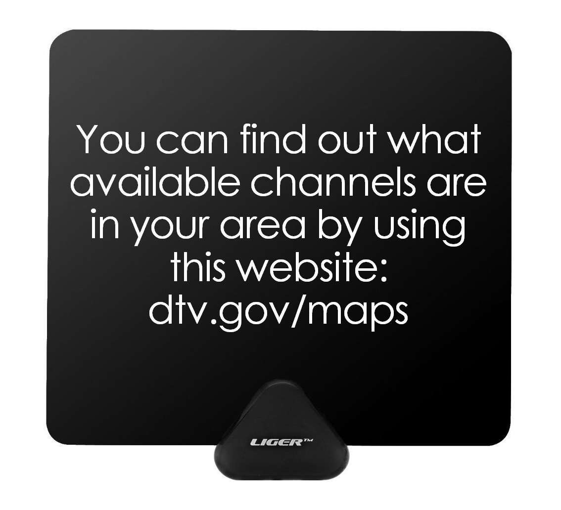 HDTV Antenna, Liger Ultra-Thin Indoor Antenna 35 Mile Range - Receive HD Television Signals for Free - Plugs Directly Into Your TV - Includes Adhesive & Stand 5