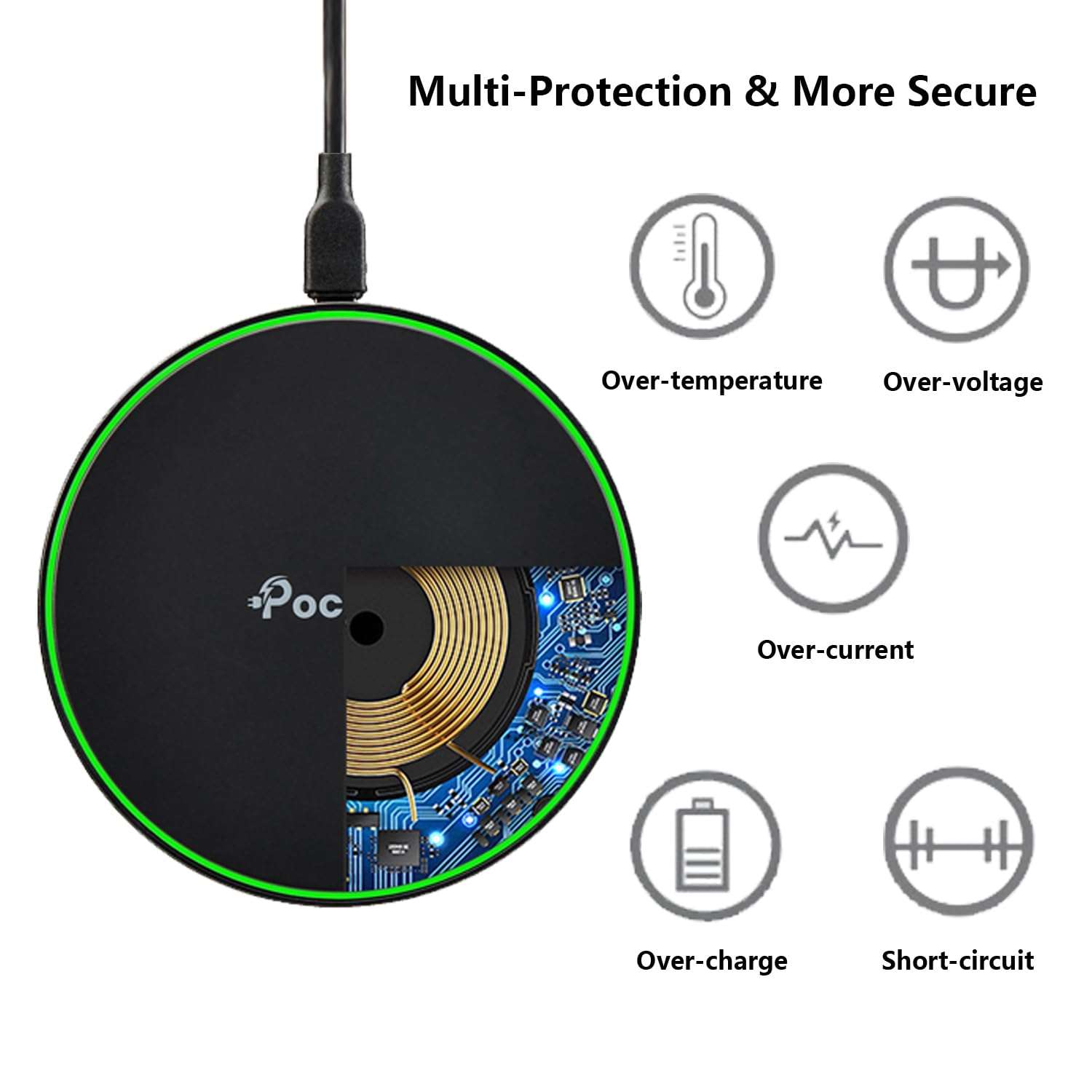 Wireless Charger for Samsung Galaxy S25 Ultra S24 Plus S23 S22 S21 S20 S10 S9 S8, Galaxy Note 20 10 9 8; Fast Wireless Charging Pad Compatible with iPhone 16 Pro Max 15 14 13 12 11 XS XR X 4