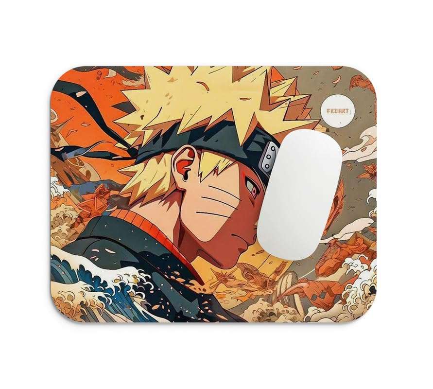 Gifts Export Hub Anime Mouse Pad for Laptop Desktop PC Gaming Mousepads Rubber Base with Anti Skid Smooth Surface (22 cm x 18 cm) Naruto Itachi Uchiha Eyes Mousepad Design-05 1