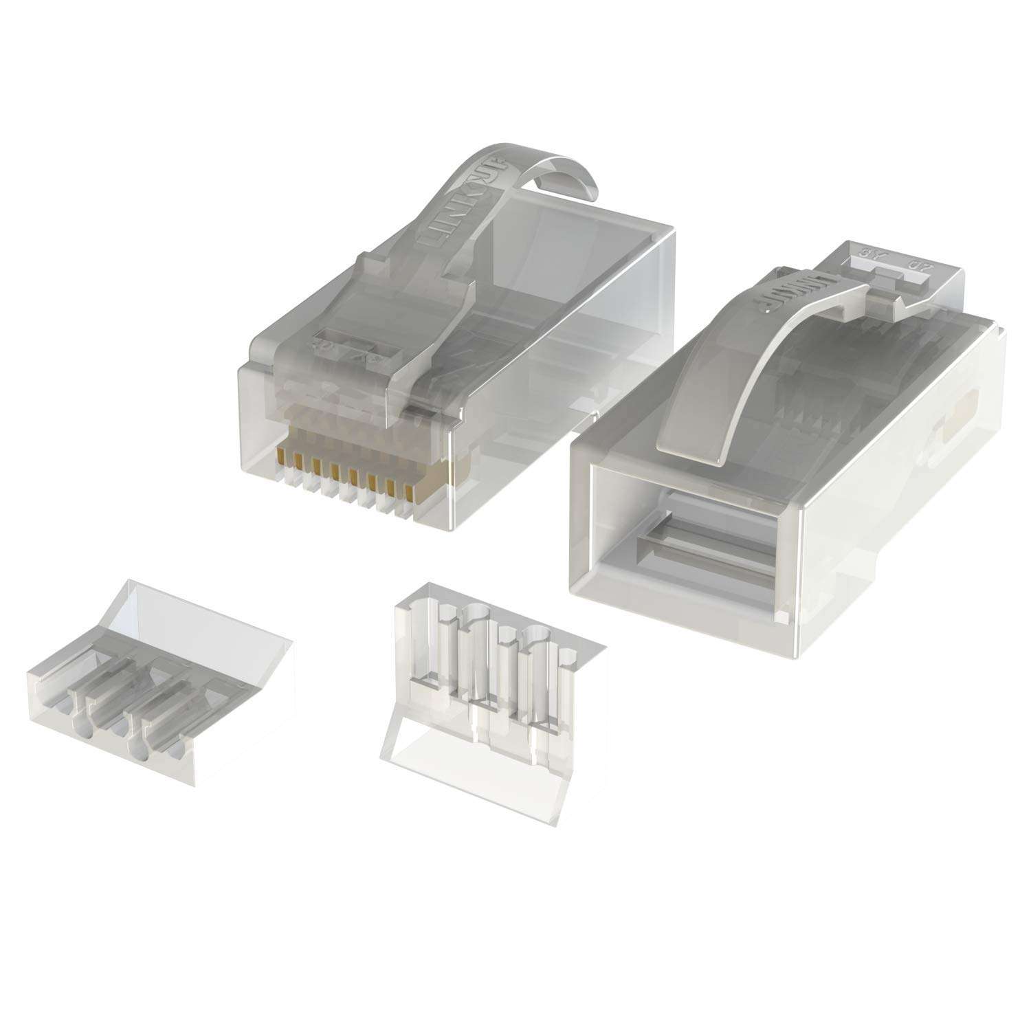 LINKUP - Snagless RJ45 Cat6 UTP Connectors | Ethernet Cat 6 8P8C Plugs | UTP Gigabit Round Cable Connector | Platinum 50 Mi Gold Plated High Performance | 50 Pack