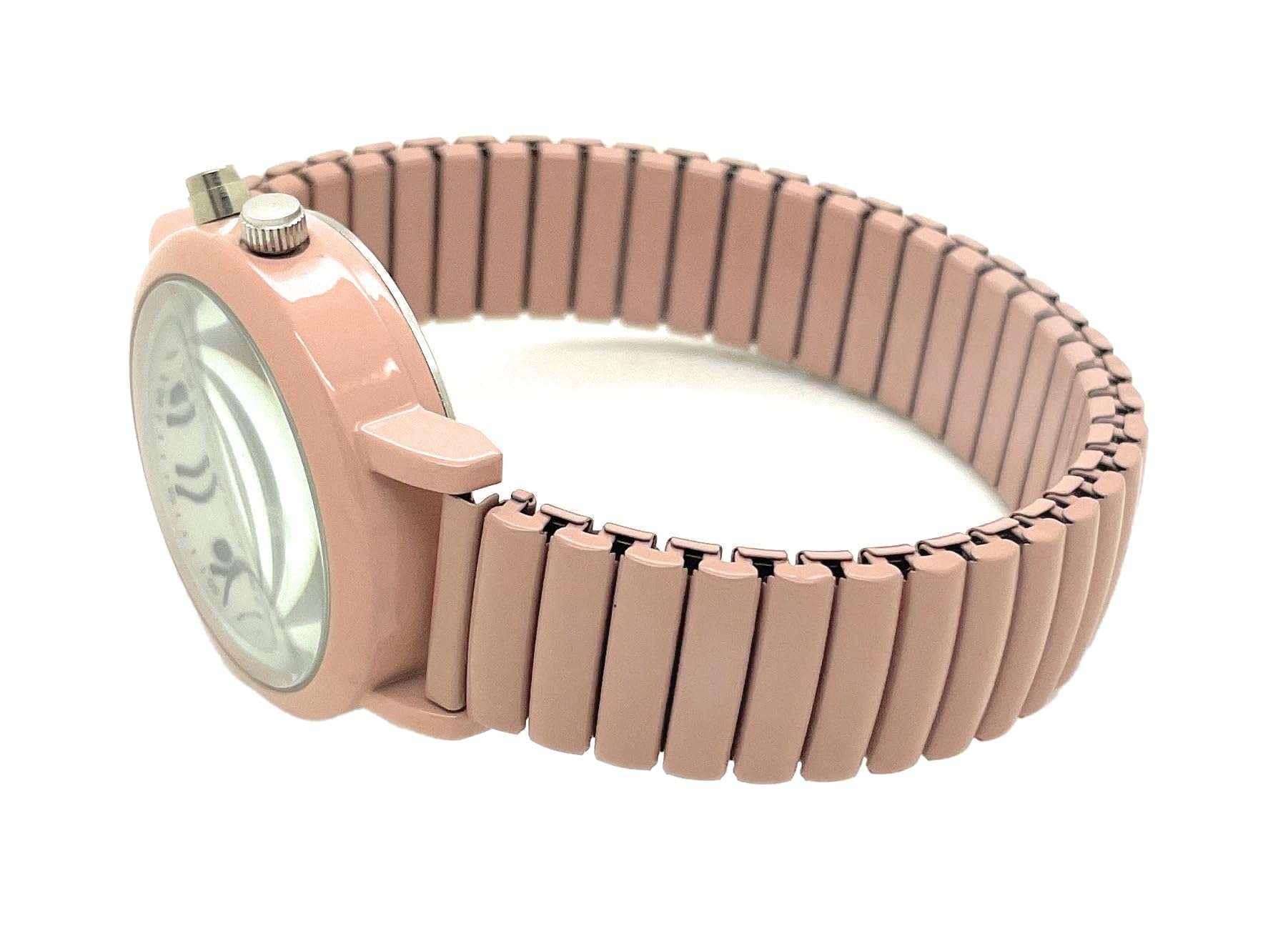 all4udeals Mens Ladies 32mm Light Up Night Light Stretch Elastic Band Fashion Watch (Pink) 5