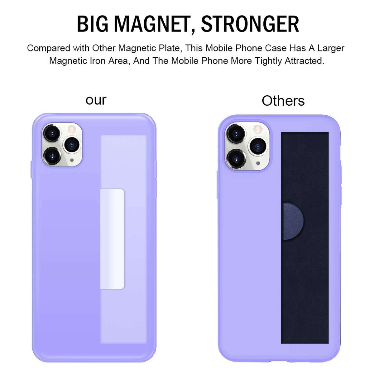 ESTPEAK Compatible with iPhone 12 pro max Magnetic Case 2020,[Invisible Built-in Metal Plate] Ultra Thin Support Magnetic Car Mount,Drop Protection Soft Bumper Protective Phone Case,Purple 4