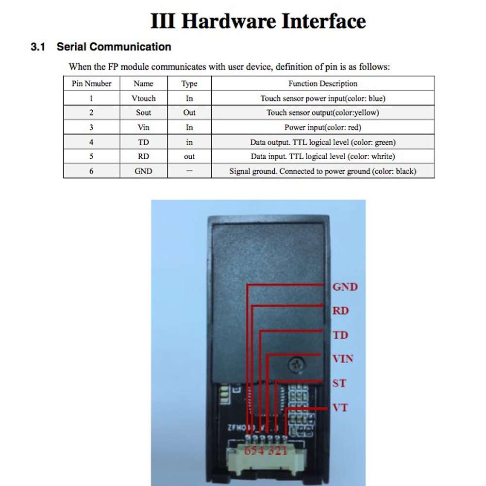 DIYmall Optical Fingerprint Reader Sensor Module for Ar Duino 2560 R3 Raspberry Pi ESP8266 ESP32 51 AVR STM32 Red Light DC 3.8-7V 5