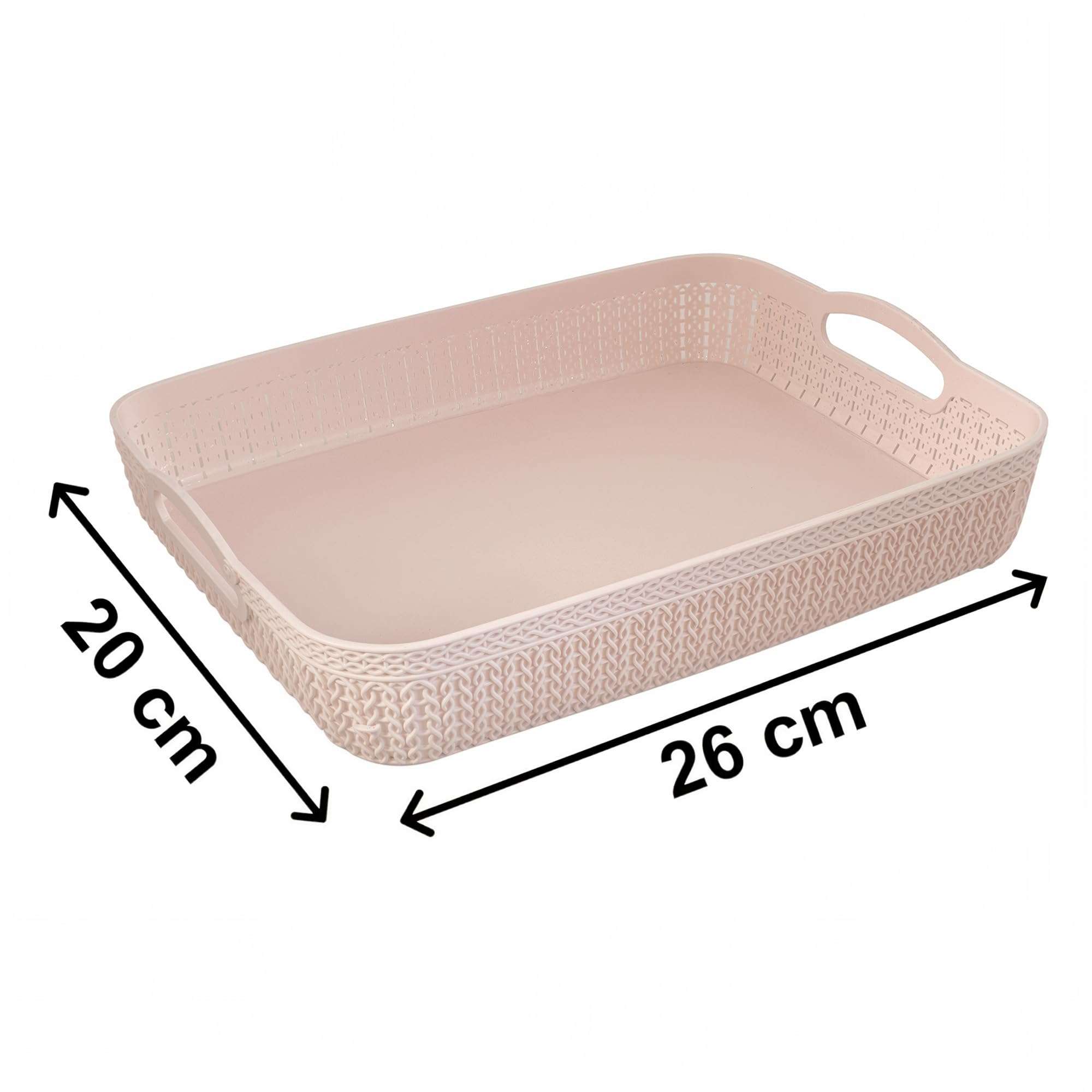 Kuber Industries Q-3 Unbreakable 3 Pieces Plastic Multipurpose Small Size Flexible Storage Baskets/Fruit Vegetable Bathroom Stationary Home Basket with Handles,Multi 4