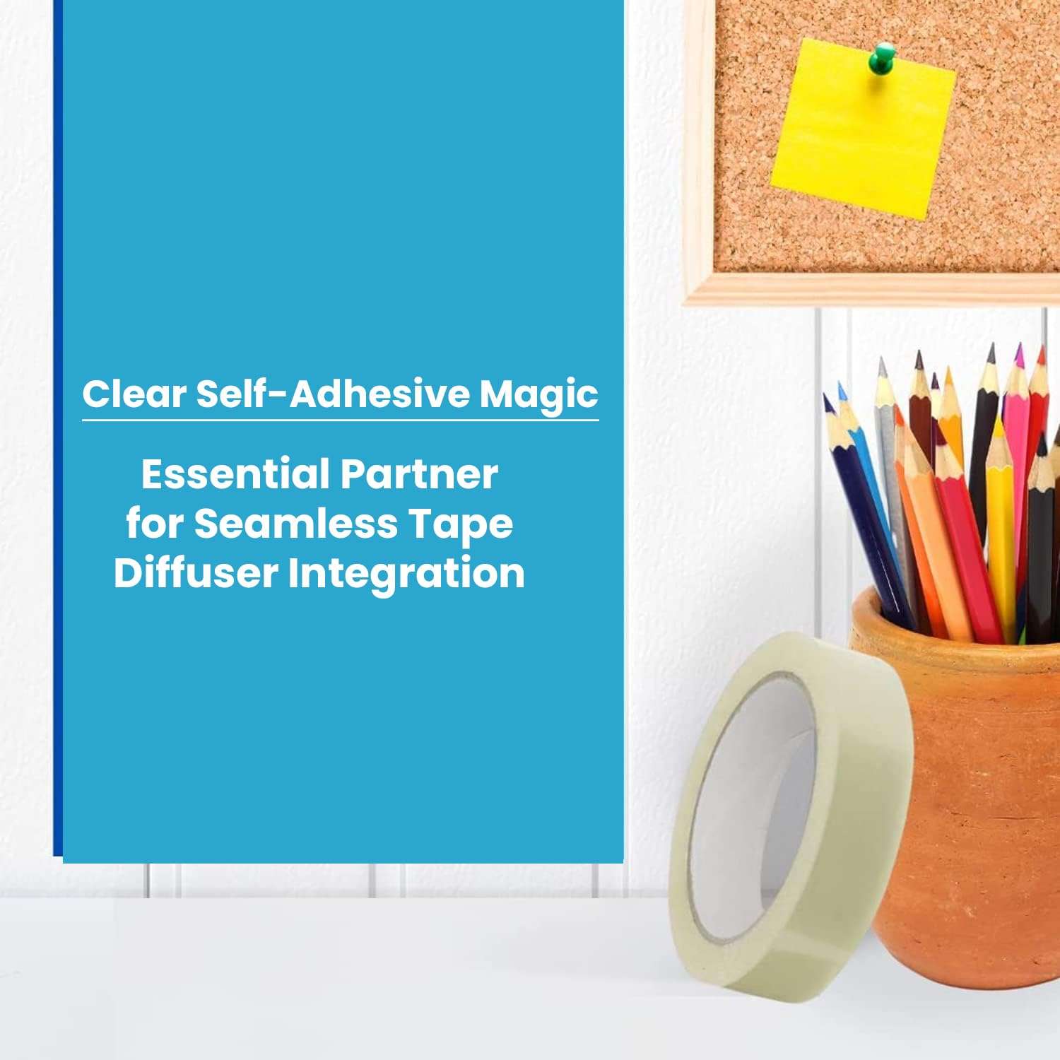 Thump 46 Meters Magic Tape Roll 18mm Invisible writable BOPP Packaging Decorating and DIY Clear Self Adhesive Cellotape for School Projects Home and Office use (Transparent, Pack of 12) 4