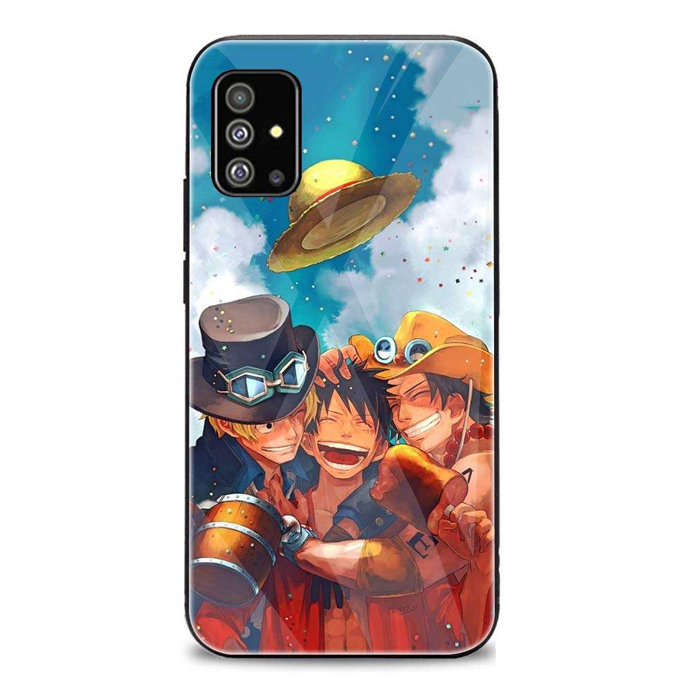 FUTURECASE Anime Luffy Zoro Sanji Straw Hat Tempered Glass Case for Samsung Galaxy S20 S21 Plus Ultra FE A51 A71 4G 5G Luffy Sabo Manga Cover (10, Samsung S21) 6