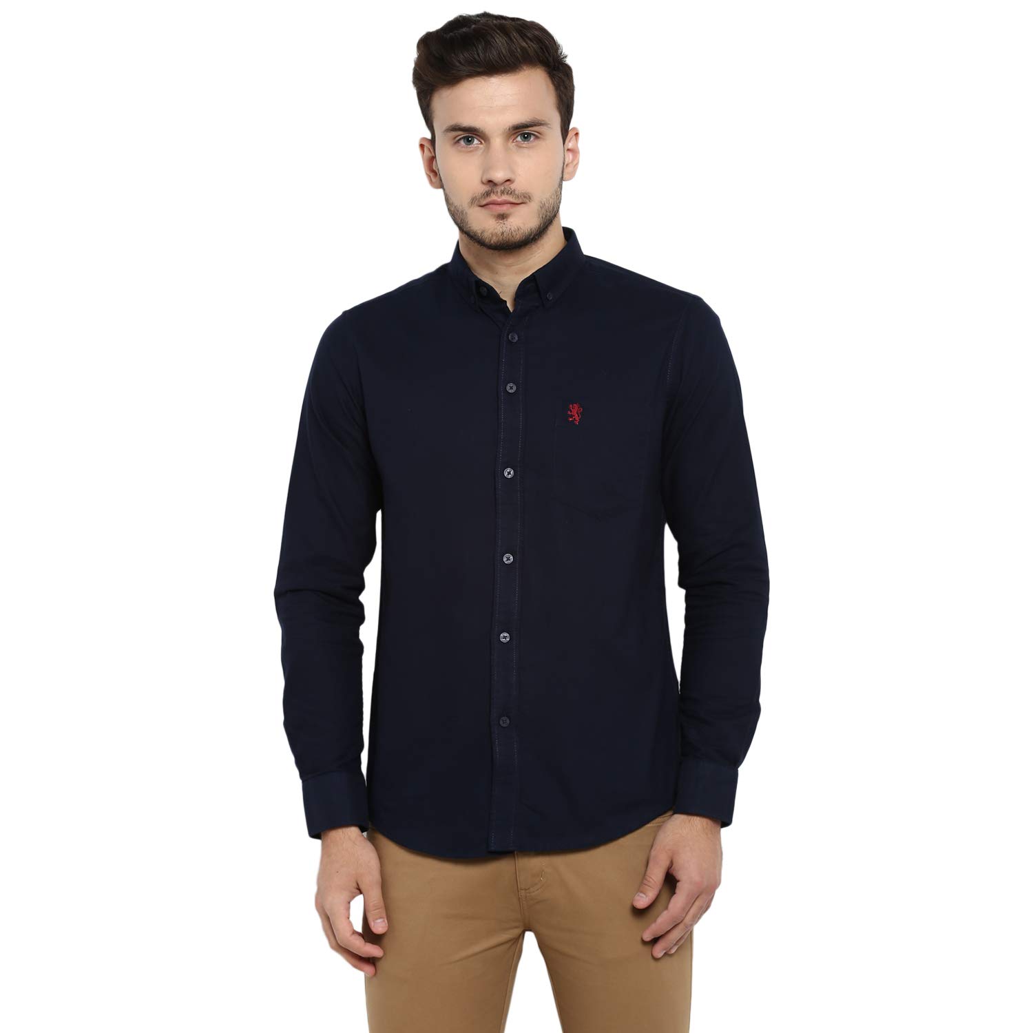 Red Tape Men's Solid Regular fit Casual Shirt (RSF9364A_Navy_S