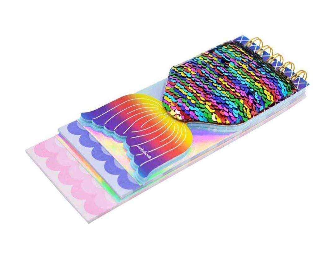 SAMVARDHAN Mermaid Tail Colour Changing Magic Sequnece Diary, Rainbow Colour Reversible Sequinned Diary A 5 Sequin Notebook for Girls