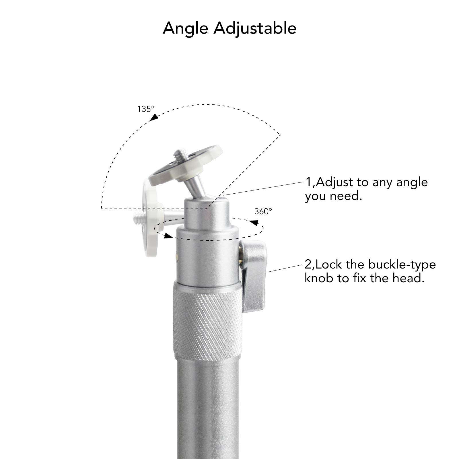 Universal Ceiling Projector Mount 23.6-41.3inch Silver Height Adjustable Wall Mount 360°Rotation Extendable Projector Hanger Long Projector Bracket Multifunctional for Projectors CCTV DVR Camera 4