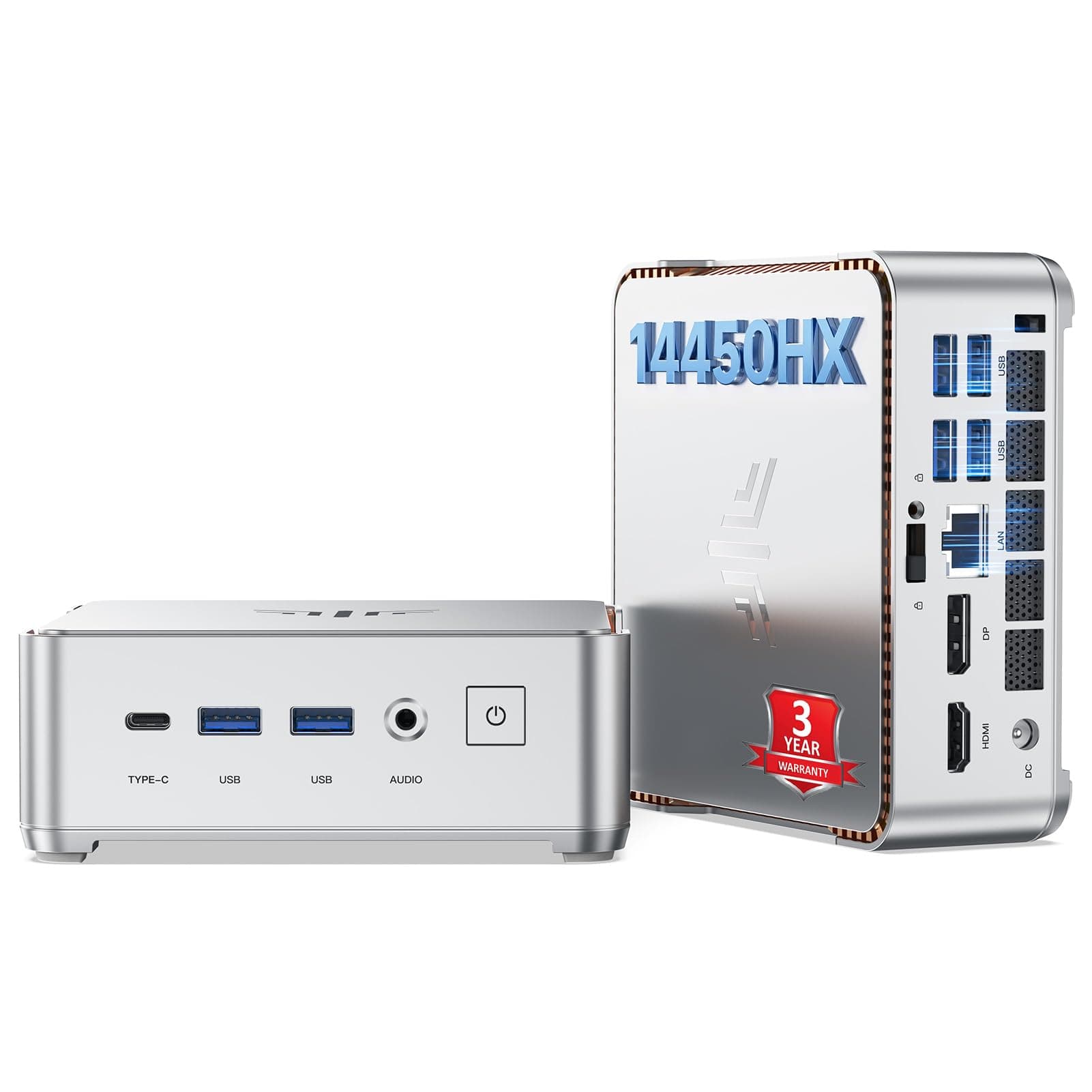 KAMRUI Hyper H2 Mini Gaming PC, Intel Core 14450HX Mini Computers (10C/16T, 4.8GHz), 32GB RAM 1TB PCle4.0 SSD Micro Desktop PC, Triple 4K Display, USB Type-C, WiFi6, BT5.2, Business Office Home 2