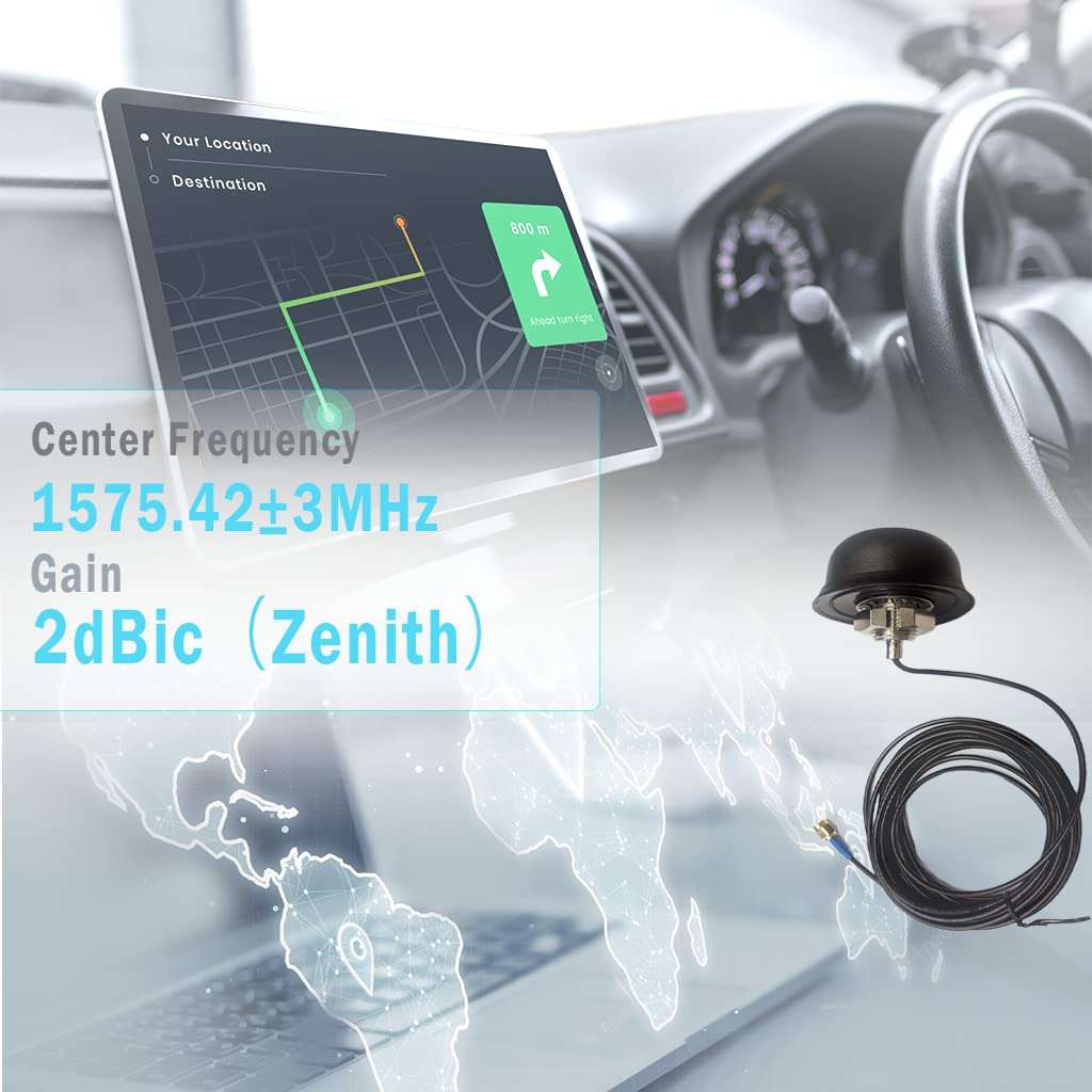 MASWELL Professional GPS Active Semisphere Antenna, M20 Screw Mount, SMA Male, 1575.42MHz 5