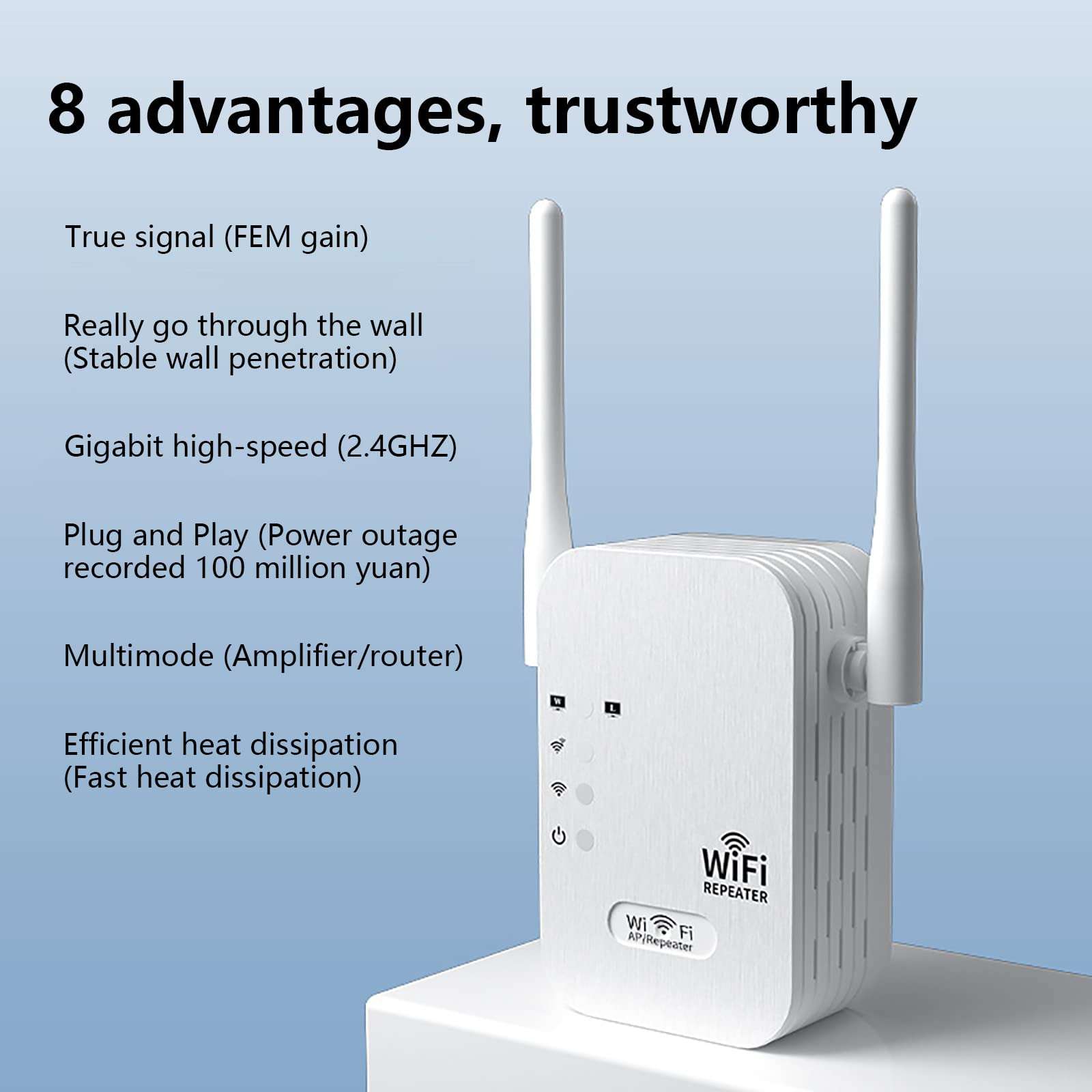 WiFi Extenders Signal Booster for Home, WiFi Repeater, Wireless Internet Repeater, Long Range Wireless Internet Repeater and Signal Amplifier with Ethernet Port, Repeater Mode/A-P Mode 6