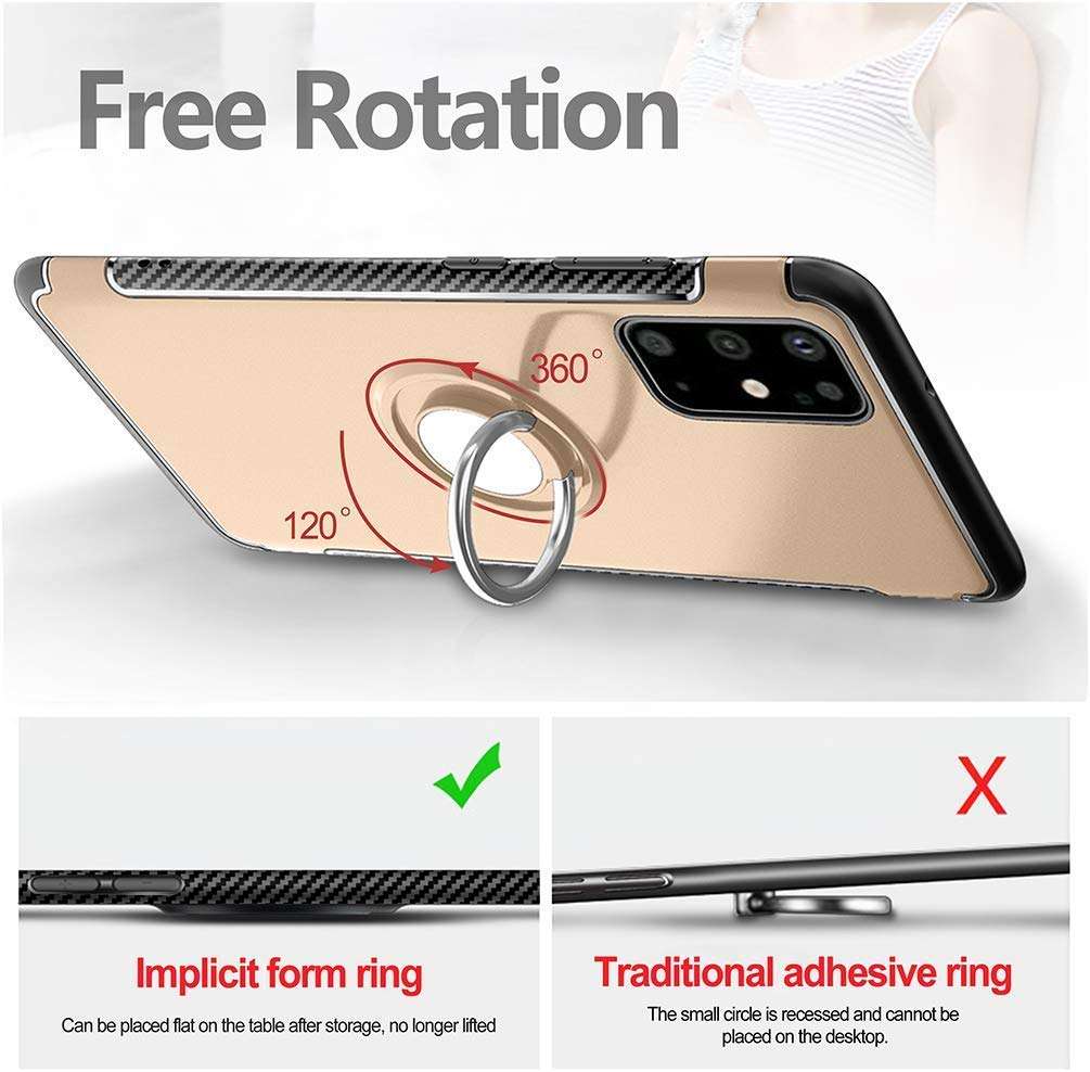 Lantier Dual Layer Rugged Armor Phone Case with Ring Holder Stand Kickstand for Cell Phone Grip Stand Magnetic Case Back Fits Magnetic Car Mount for Samsung Galaxy S20 Ultra/S11 Plus 6.9inch Black 3