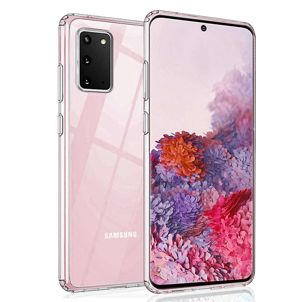 WRJ Case for Samsung Galaxy S20 6.2 Inch,Hard PC Back Clear Crystal with TPU Bumper, Anti Slip Scratch Transparent Heavy Duty Rugged Shockproof Resistant Protective Cover Case 1