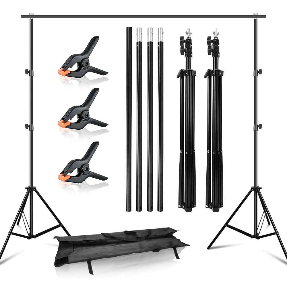 YISITONG Photo Video Studio Backdrop Stand 10ft Adjustable Portable Heavy Duty Background Stand Backdrop Support System Kit with Carry Bag 1