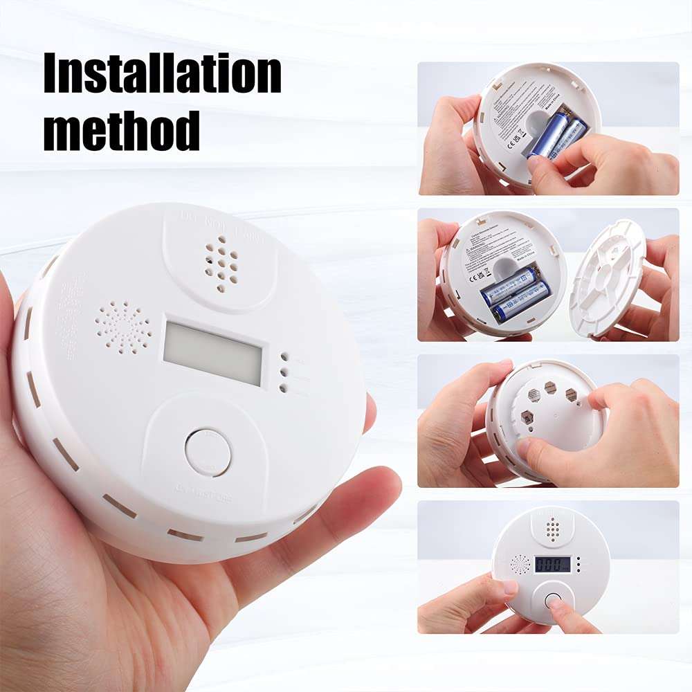 Carbon Monoxide Detector,CO Alarm Detector with Digital Display and Sound Alarm for Home 2pcs 6
