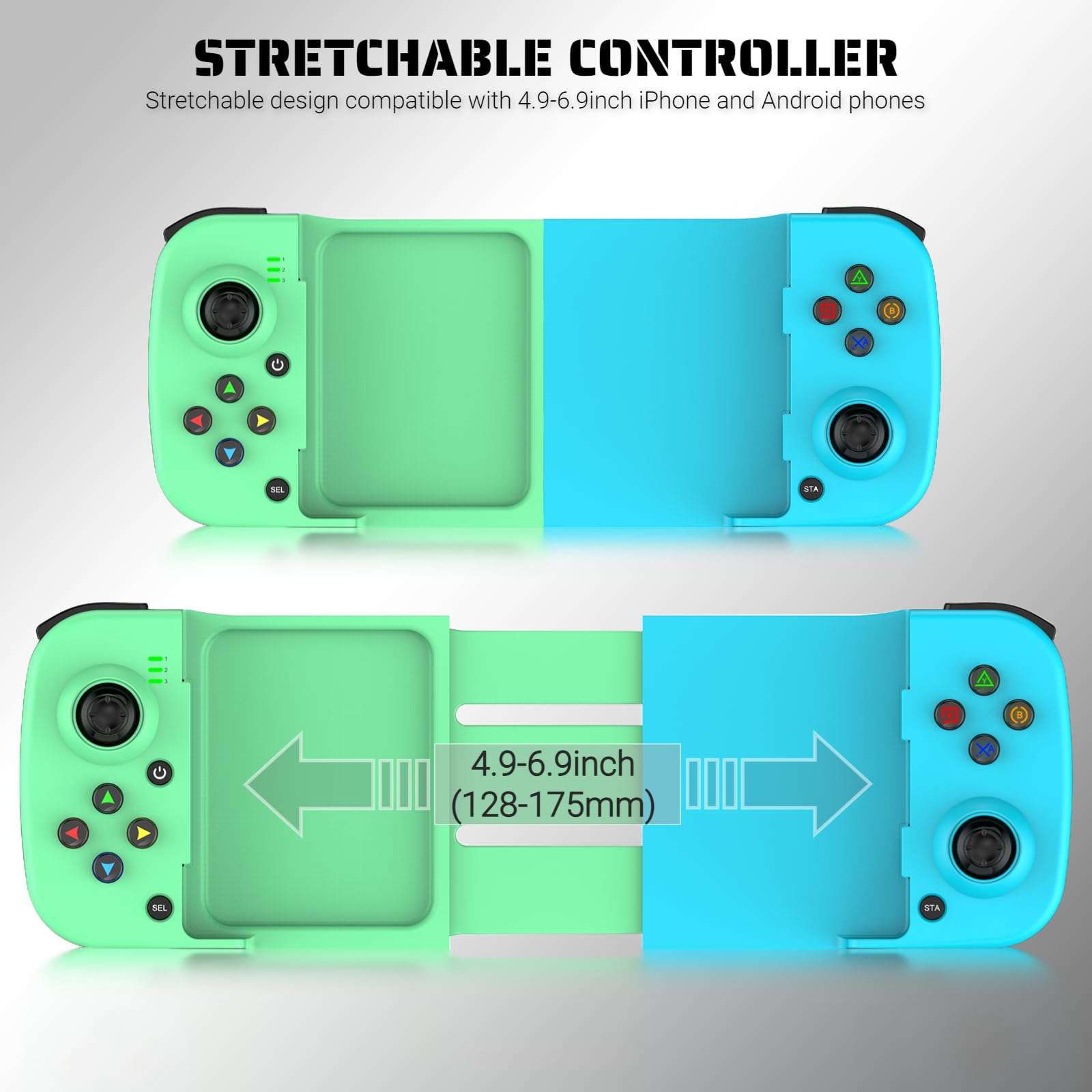 arVin Wireless Gaming Controller for iPhone Android Gamepad Joystick for iPhone 15/14/13, iOS, iPad, MacBook, Samsung Galaxy S23/22/21, TCL, One Plus, Tablet, PC, Call of Duty Mobile, Genshin, Diablo 3