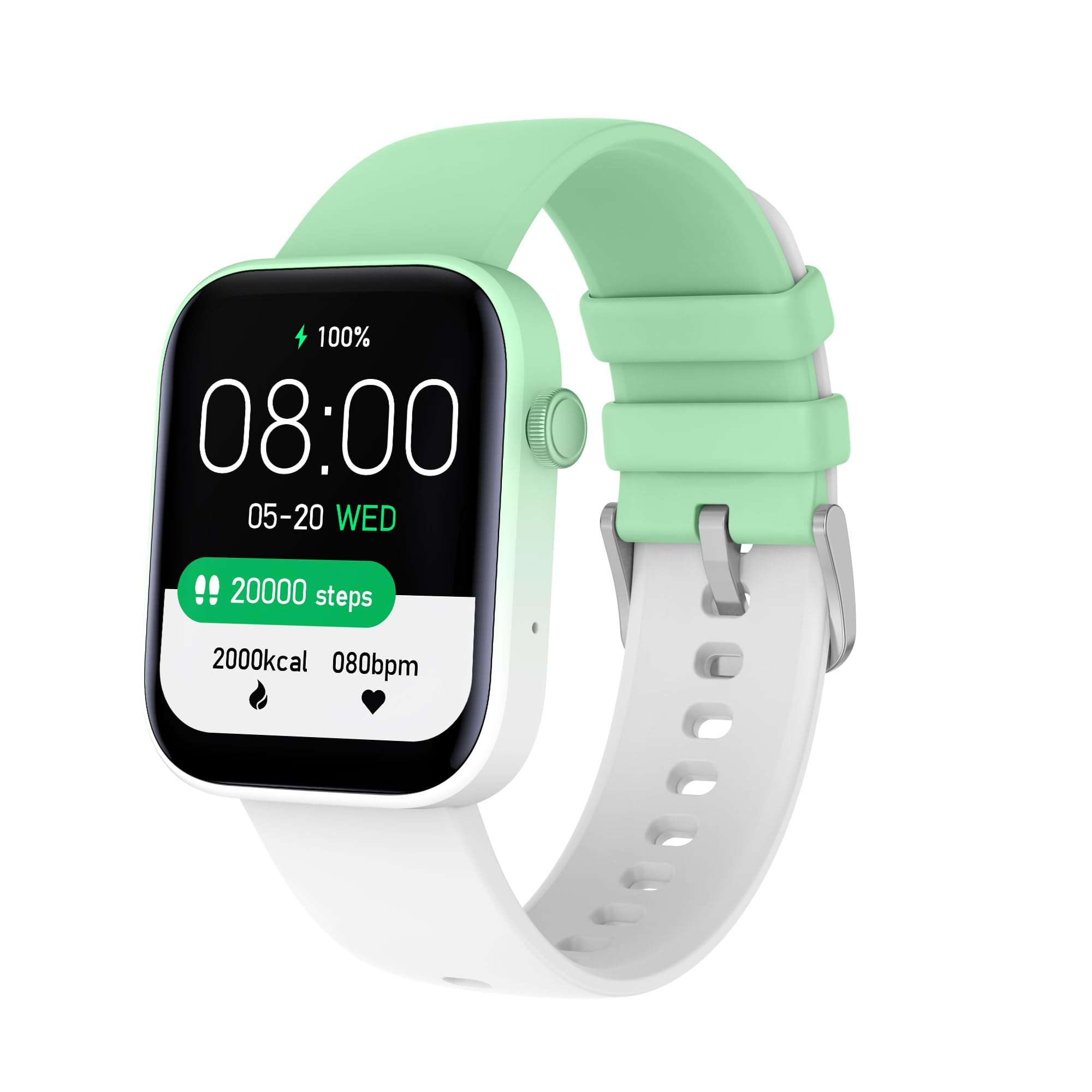 French Connection POP FIT Full Touch Smartwatch with Silicon Band, 1.8'' Large Display, Bluetooth Calling, 120+ Sport Modes, Heart Rate Monitor, Sleep Monitor, Multiple Watch Faces - FCSW02-D 1