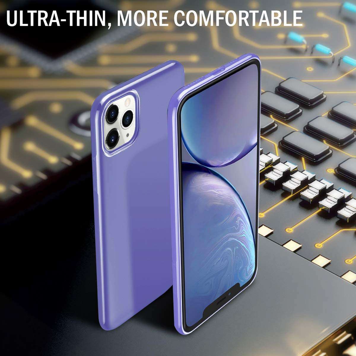 ESTPEAK Compatible with iPhone 12 pro max Magnetic Case 2020,[Invisible Built-in Metal Plate] Ultra Thin Support Magnetic Car Mount,Drop Protection Soft Bumper Protective Phone Case,Purple 6
