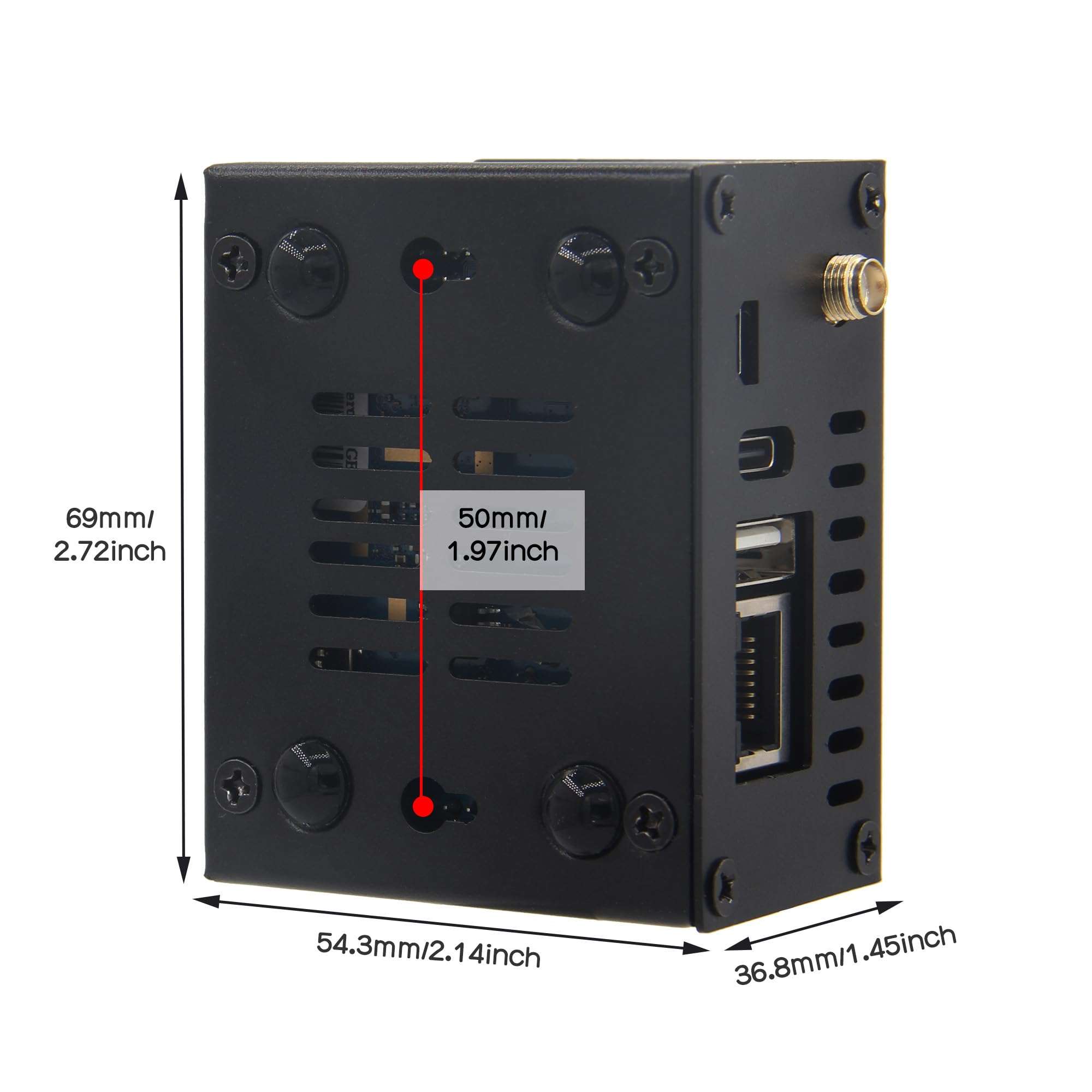 eleUniverse N502 Metal Case with Cooling Fan and Heatsinks + 20W 5V 4A Power Supply for Orange Pi Zero 3 6