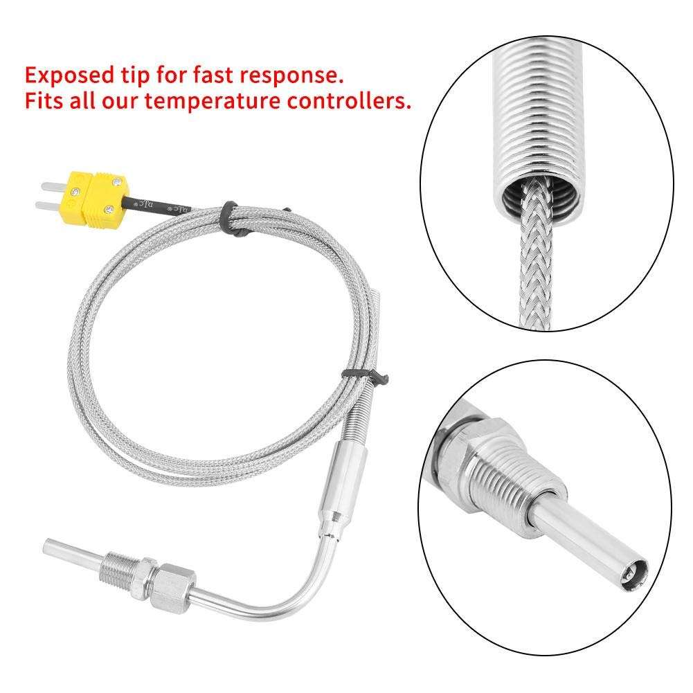 EGT Thermocouple K Type for Exhaust Gas Temperature Probe Sensors with Exposed Tip and 1/8" NPT Thread Connector,Adjustable Pressure Lock 4