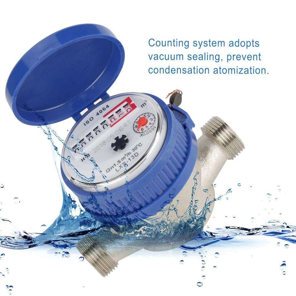 1/2 Inch Cold Water Meter Home Usage 15mm Water Flow Meter for Home Usage with Fittings 6