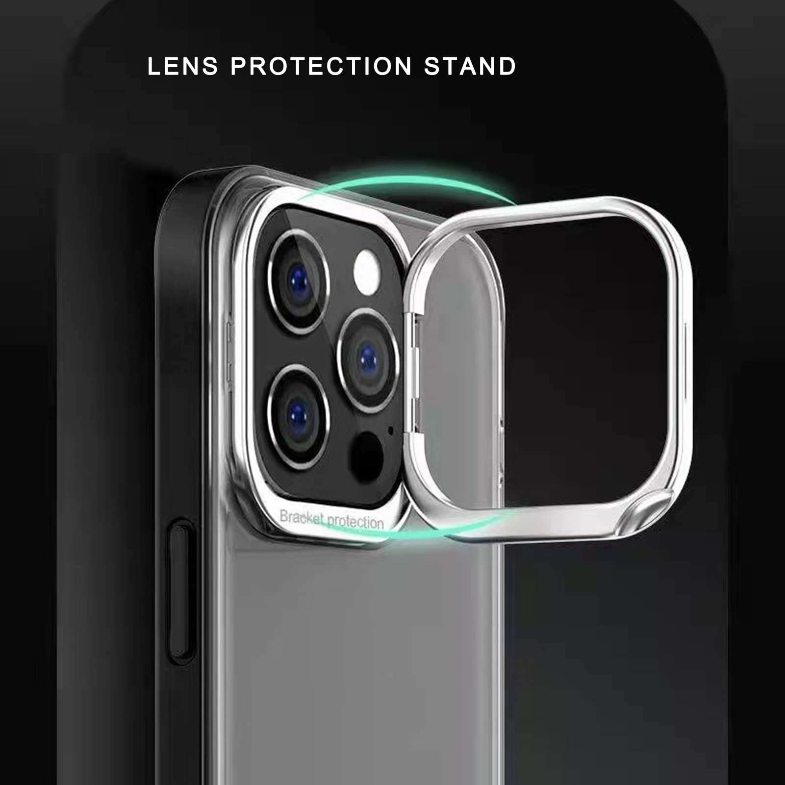 DENSUL Back Case for iPhone 14/14 Pro/14 Plus/14 Pro Max, Durable PC Case, Metal Support for Lens Protection, Anti -Scratch Anti -Fall Ultra -Thin Grip Phone Cover,Purple,14 pro max 6.7'' 3