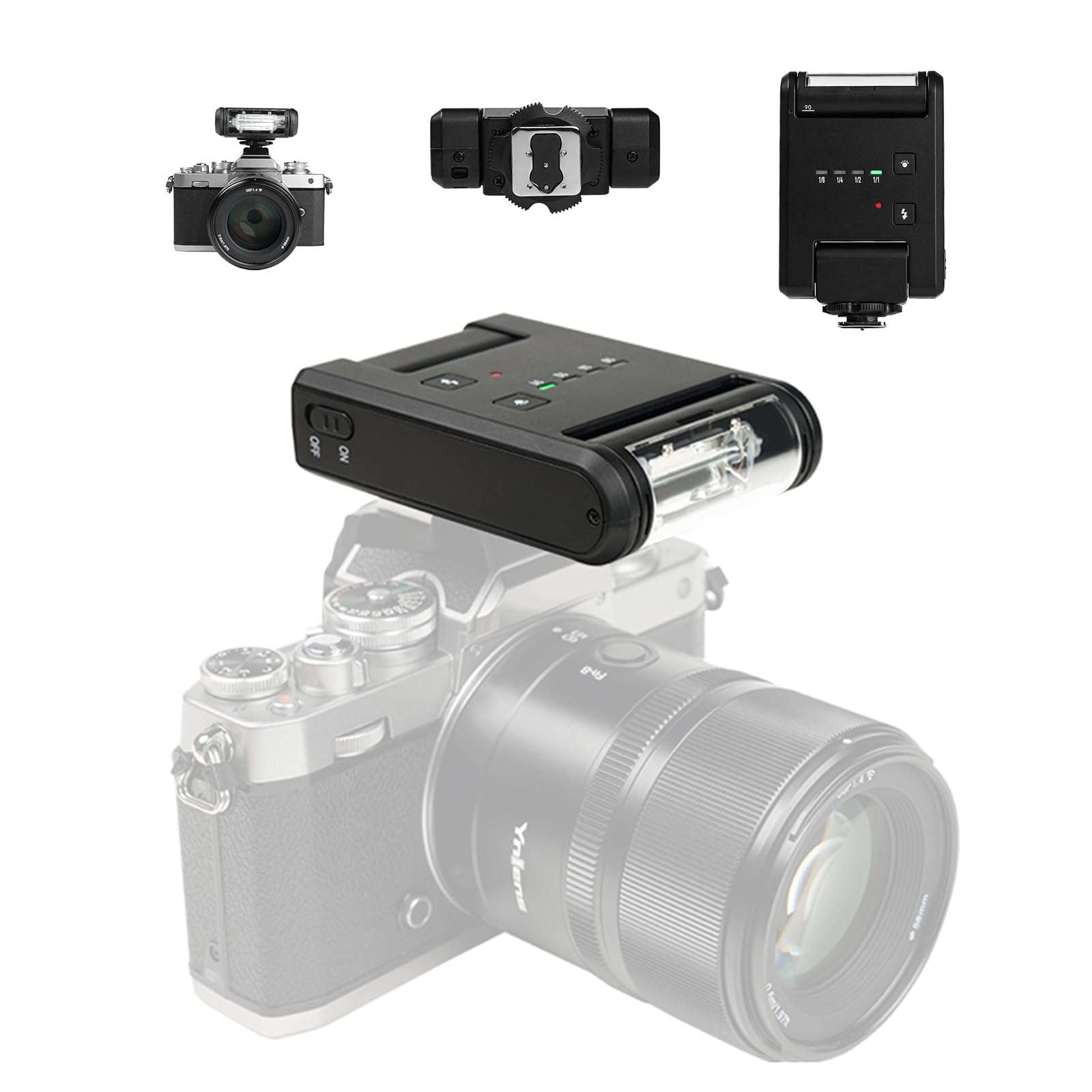 YONGNUO Flash YN6 Mini Camera Flash- 700mAh/Type-c Charge/3s Recycle/Manual, Universal Hot Shoe Flash Speedlite for Canon, Nikon, Olympus, Fuji and Other DSLR Cameras (Universal Hot Shoe Flash Black) 1