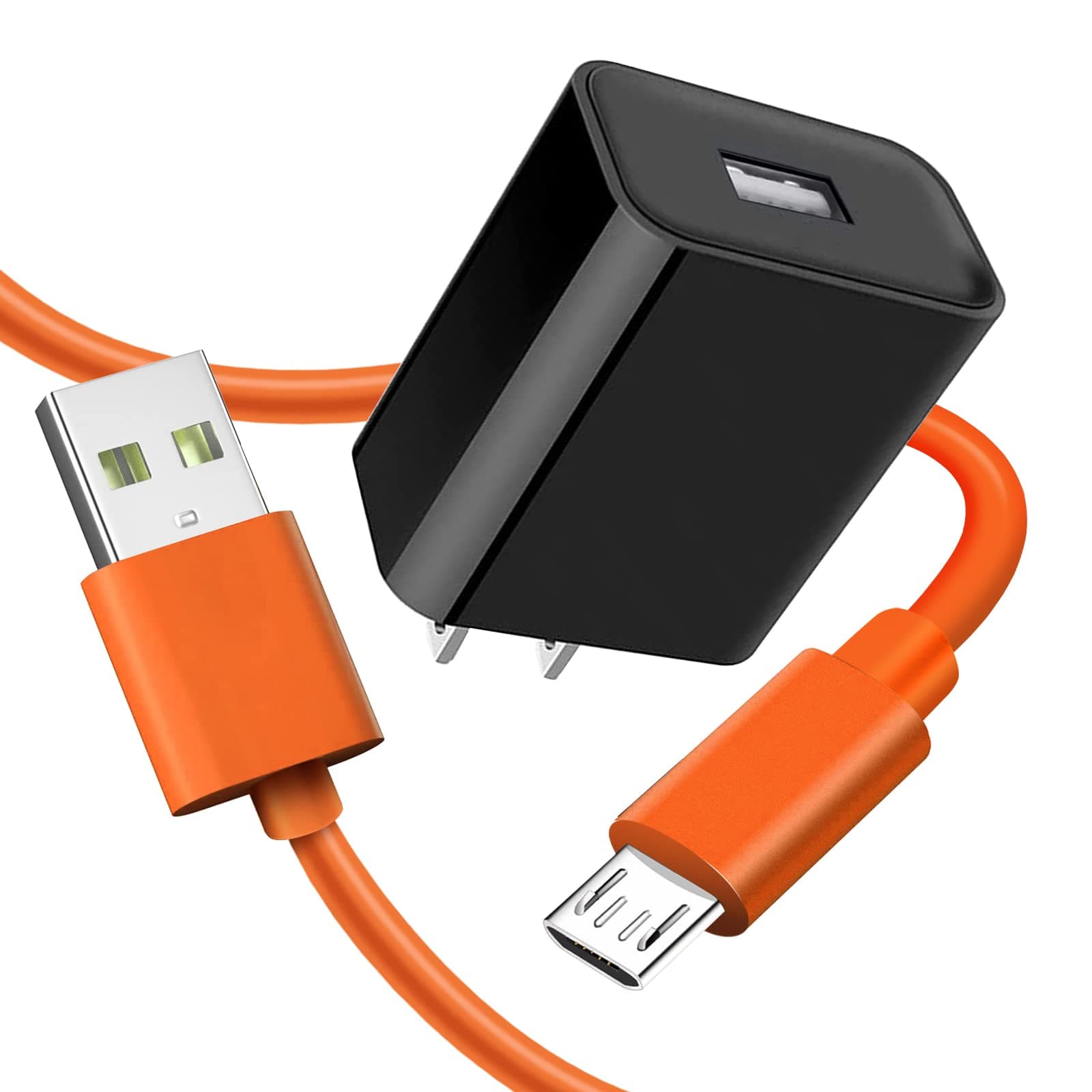 Replacement Fast Wall Charger Charging Cable Power Cord Wire Compatible for Ring Enabled Video Doorbell (2020 Release) 2/3/3 Plus/4, Doorbell Pro/Plus & Camera Doorbell Battery Charging Cable (Orange) 1