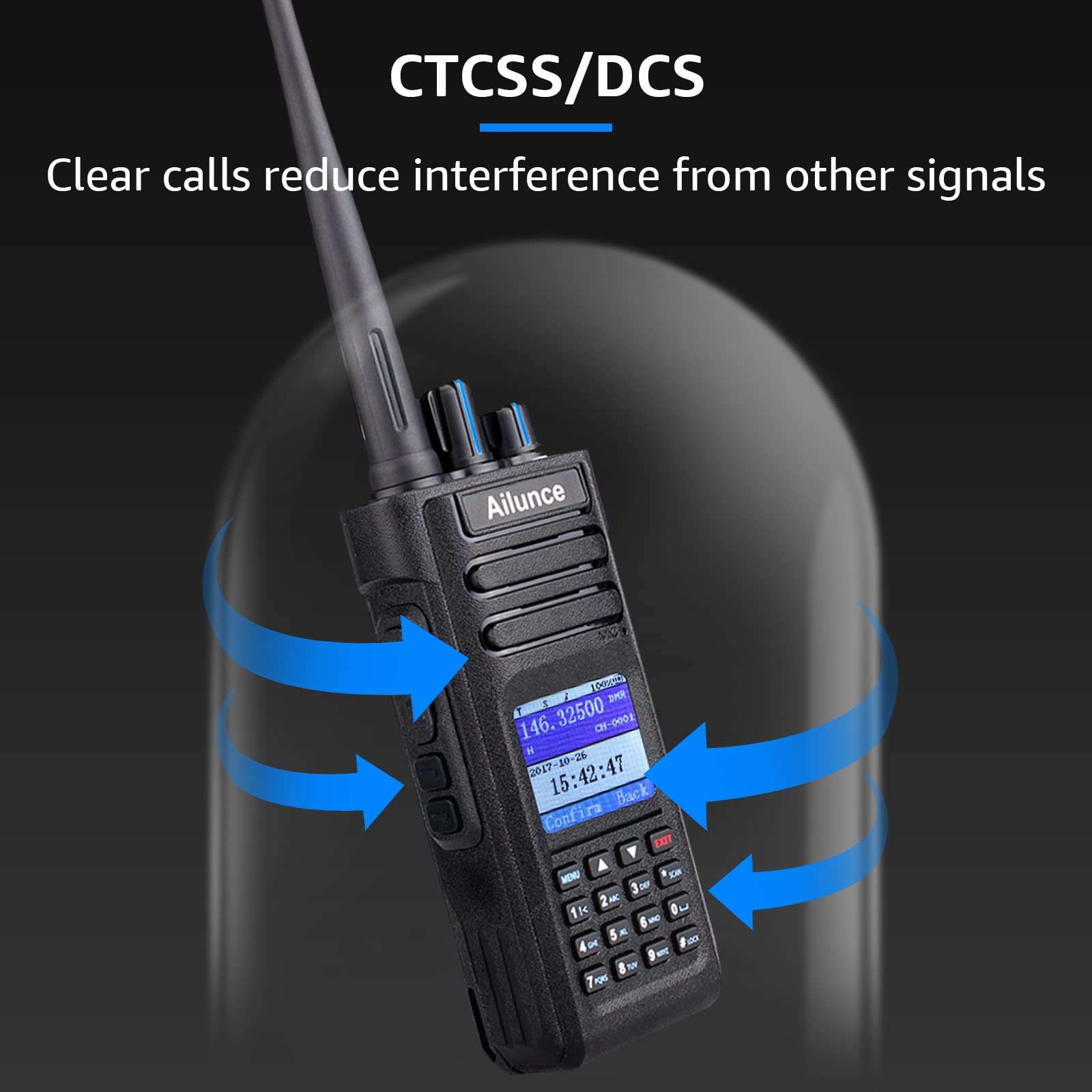 Ailunce HD1 Ham Radio, Professional Dual Band DMR/Analog Two-Way Radio - IP67 Waterproof Walkie Talkie with 3200mAh USB-C, Group Call/SOS Alert for School Security & Emergency Response 6