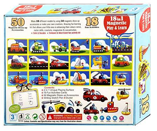 Skyhigh 18 in 1 Magnetic Play and Learn Game 2 in 1 Board Magnetic Puzzle and Writing Board Learning Game 5