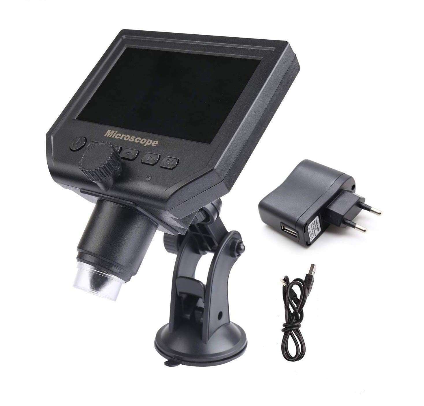 Portable Smart LCD Digital Microscope 4.3 Inch LCD HD 1-600x 3.6mp High Expansion 1080p/720p/VGA Image Sensor with Adjustable Stand for QC/Industrial/Collection Inspection 1