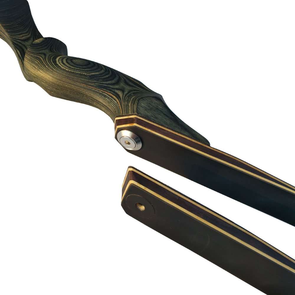 ZSHJGJR 60 Inch Black Hunter Taken Down Longbow Limbs Replacement Bow Limbs Only for Right Handed and Left Handed 30lbs-60lbs (Right Hand, 45lbs) 4