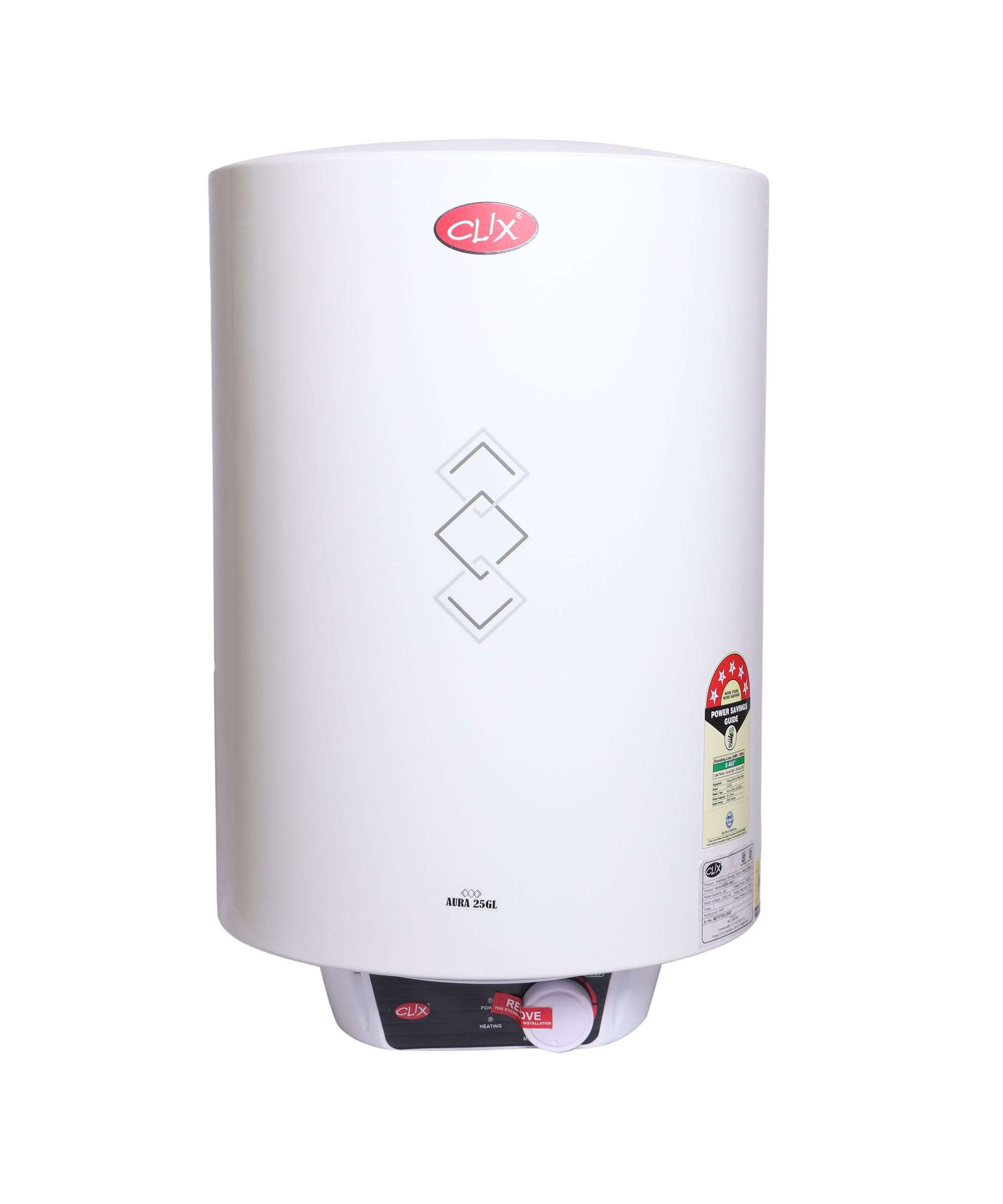 Clix Aura 25-Litre Storage Geyser | Fast Heating, Durable Build, Safety Protection | Ideal for Household Use