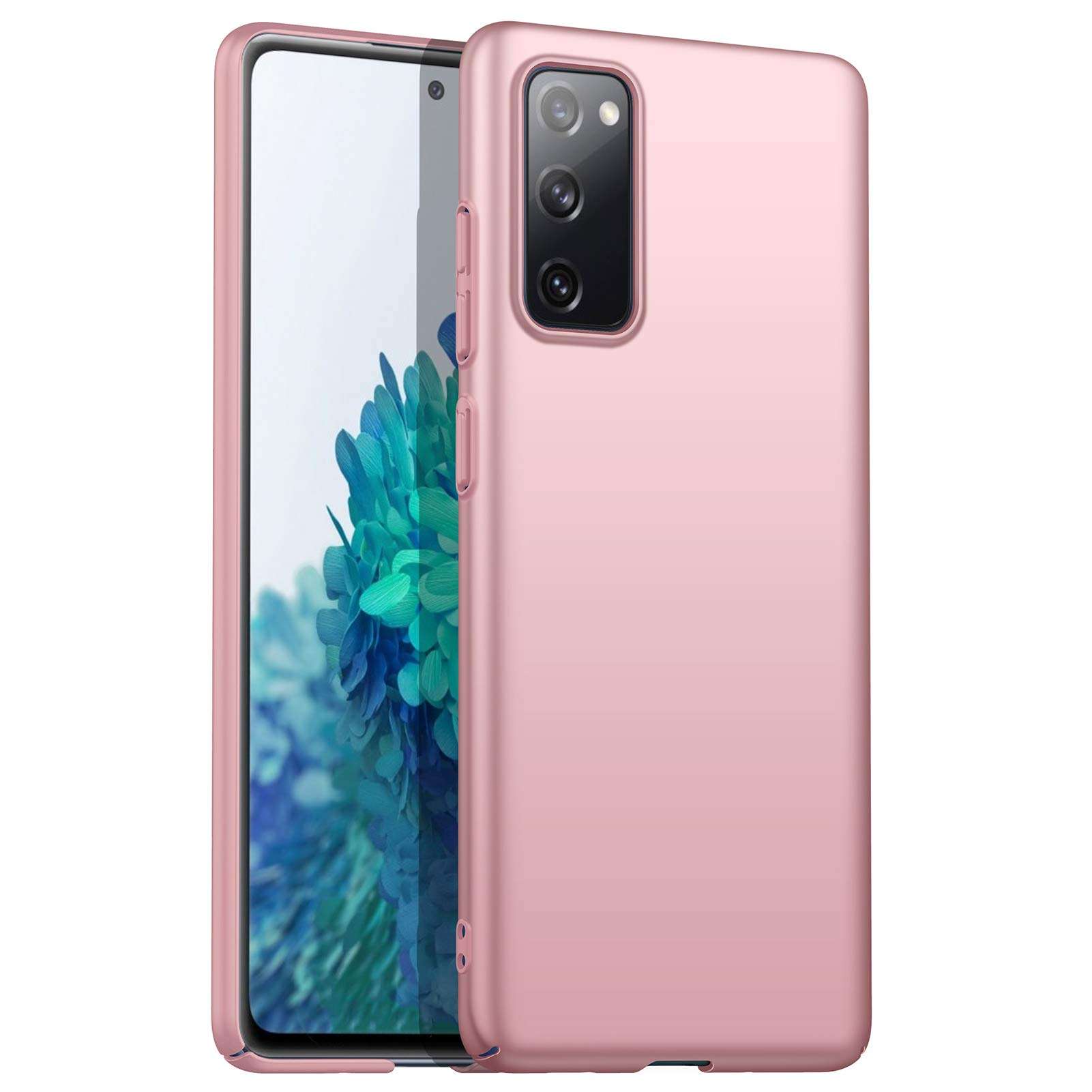 ORNARTO Case for Samsung S20 FE 5G,Thin Premium Hard Plastic Matte Finish Anti-Scratch Cover Cases for Samsung Galaxy S20 FE 5G(2020) 6.5" Rose 2