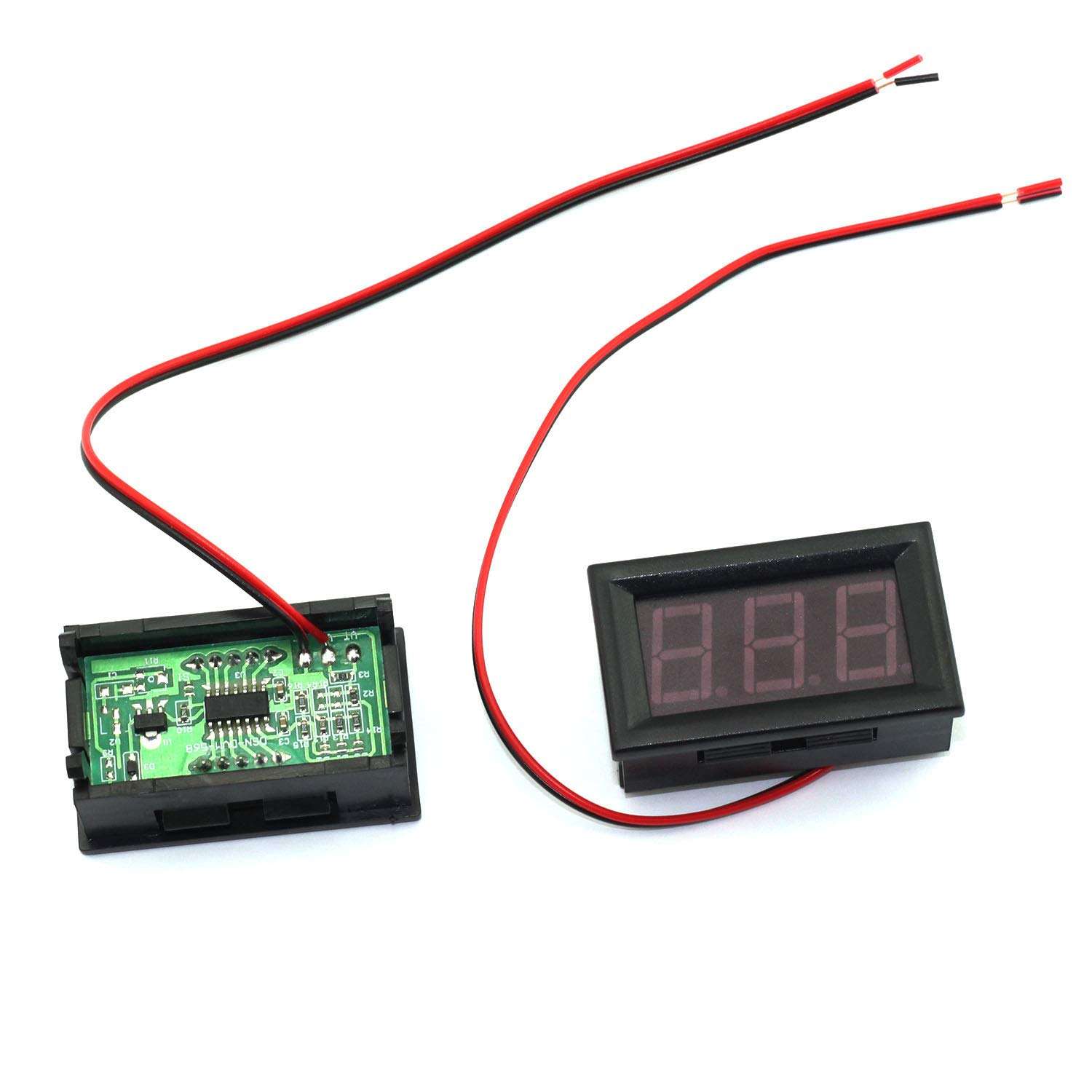 DGZZI 2PCS Red LED Digital Voltmeter Voltage Meter DC 4.5V to 30V Voltage Panel Meter for 6V 12V Electromobile Motorcycle Car 4