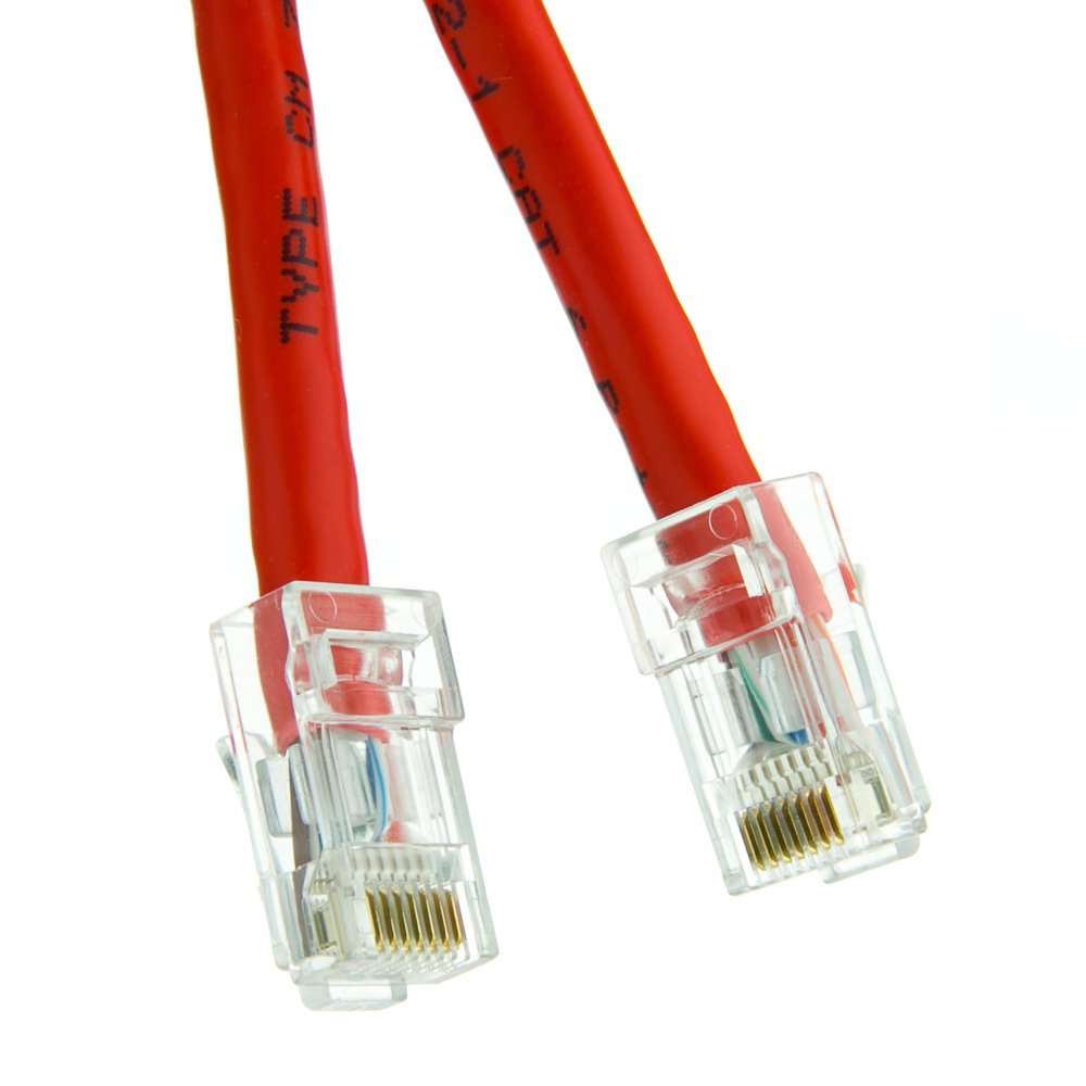 Cable Central LLC Red Cat6 Ethernet Cable 10 Feet (100 Pack) Bootless - Cat6 Patch Cable, High Speed Internet Patch Cord Cat6 with RJ45 Connector - Computer Network Cable, Internet Cable 2