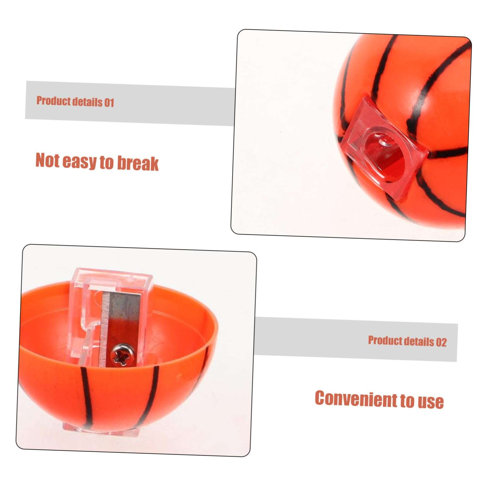 UKCOCO 20Pcs Basketball Pencil Sharpeners Portable Manual Single Hole Design Efficient Handheld Sharpeners for Students Office Supplies Lightweight Durable Construction 4