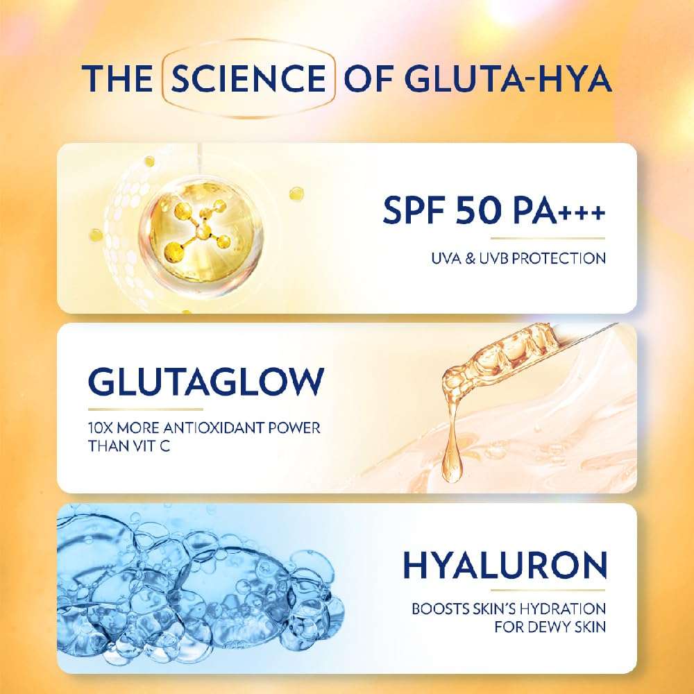 Vaseline Gluta Hya - Antioxidant SPF 50 PA+++ Sunscreen for Face & Body | Glutathione & Hyaluronic Acid infused Sunscreen 175 ML 5