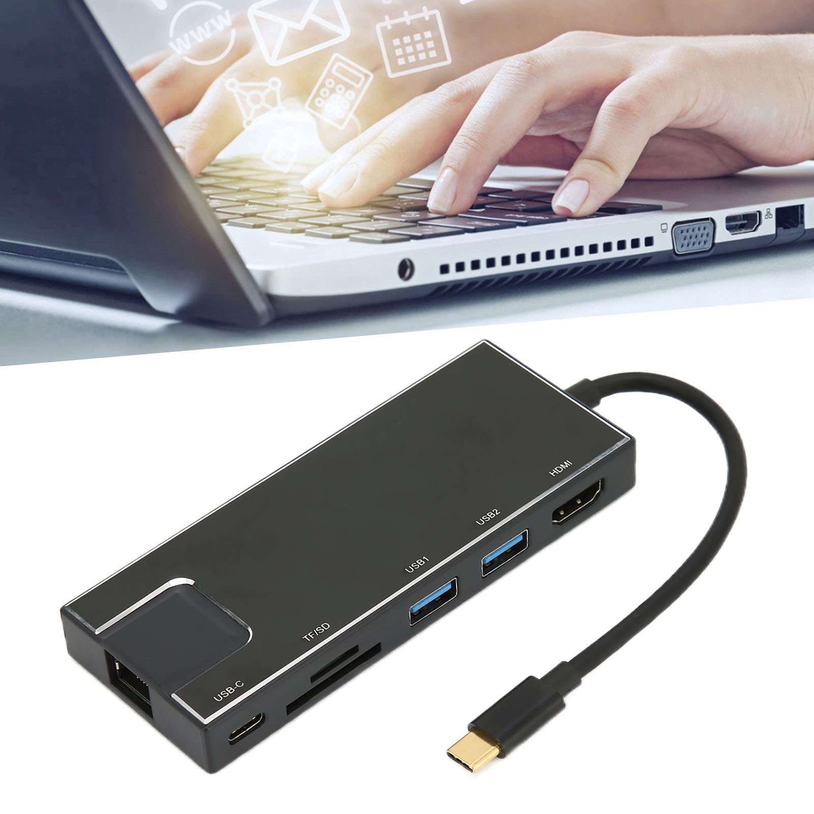 USB C Hub, Short Circuit and Overcurrent Protection USB C Hub Adapter Inbuilt Advanced Chip for Vista for OS X 3