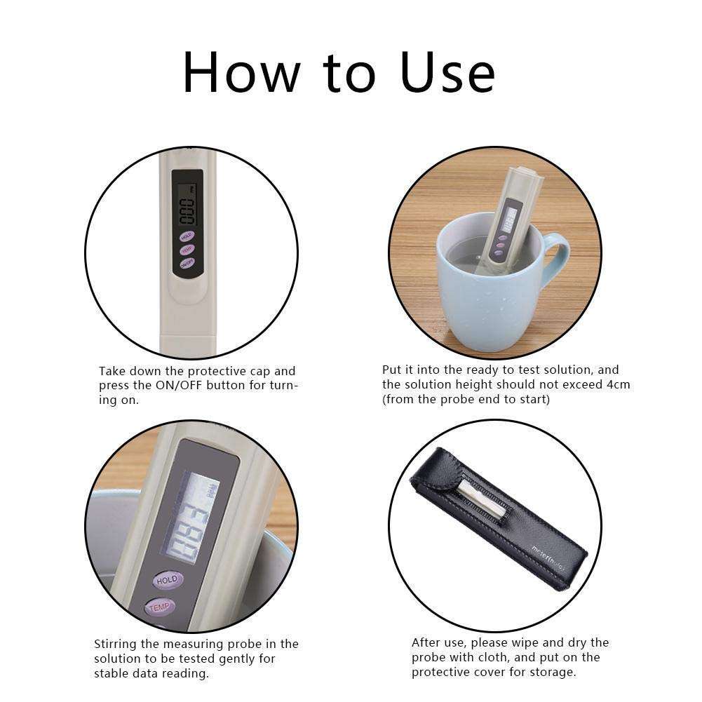 JF-XUAN Water Quality Tester Digital TDS Meter measuring instrument, 1Pc Digital TDS Total Dissolved Solids Meter Pen Water Quality Purity TEMP/PPM Testing 2